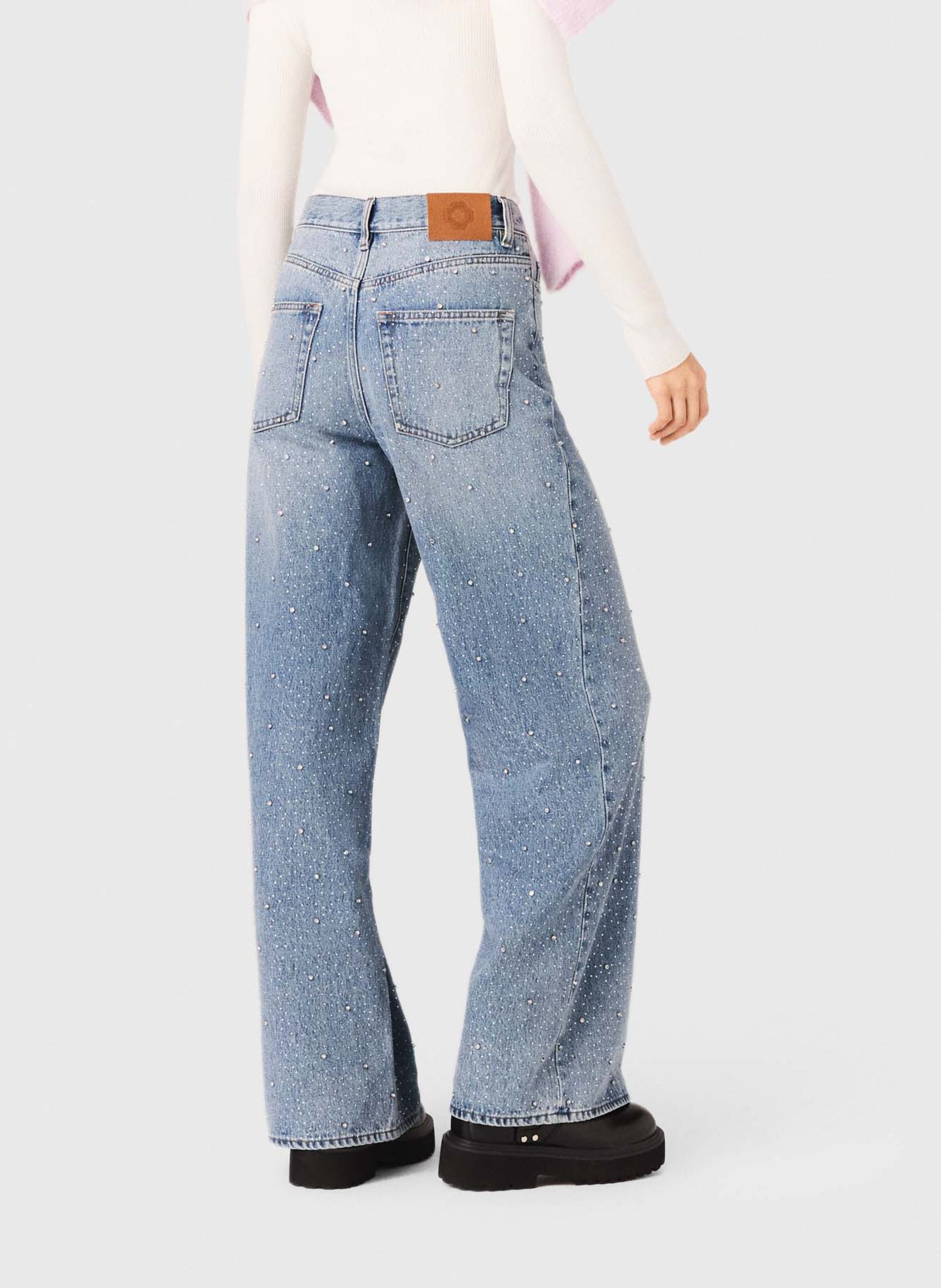 Jean large en coton MAJE Bleu