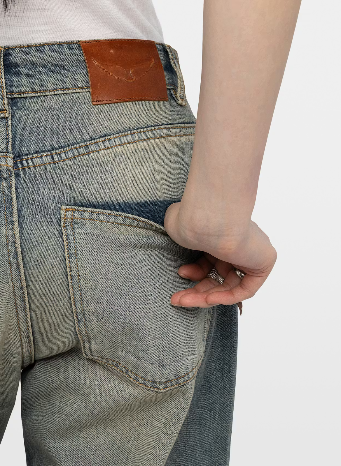 Jean évasé uni en coton ete ZADIG&VOLTAIRE Bleu