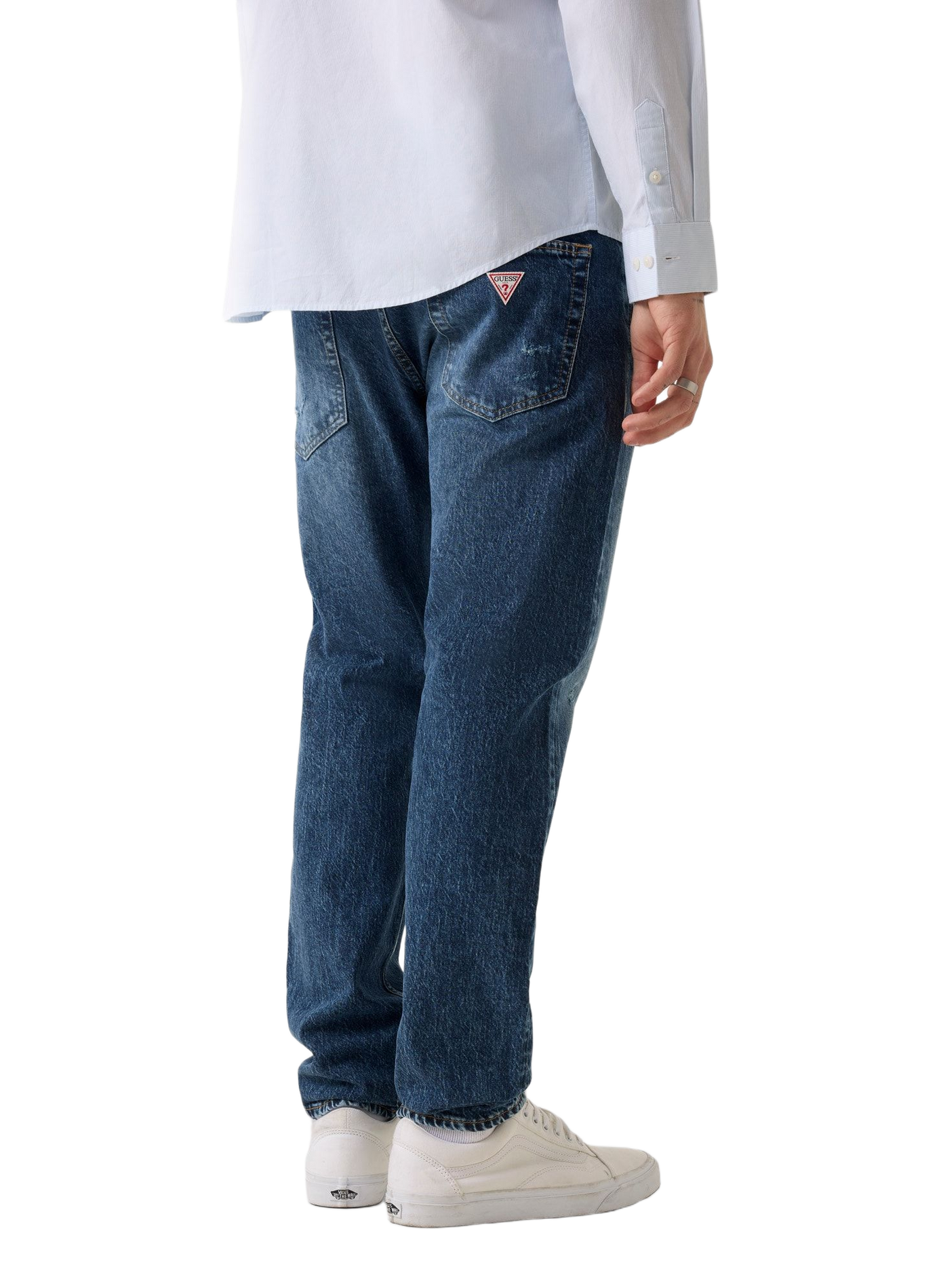 Slightly faded denim jeans in a cotton blend GUESS Blue