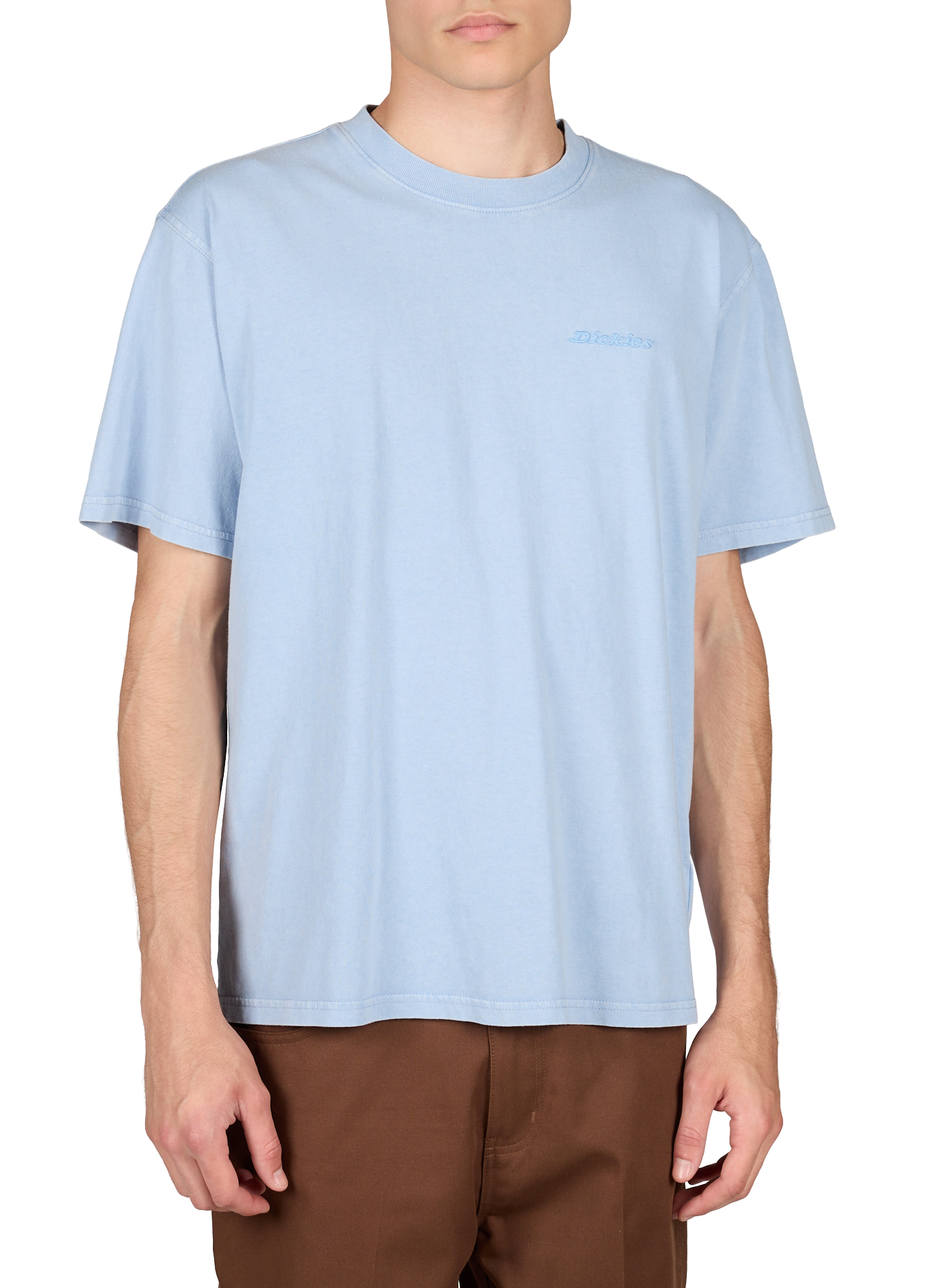 Round neck T-shirt with embroidered logo in cotton DICKIES Blue