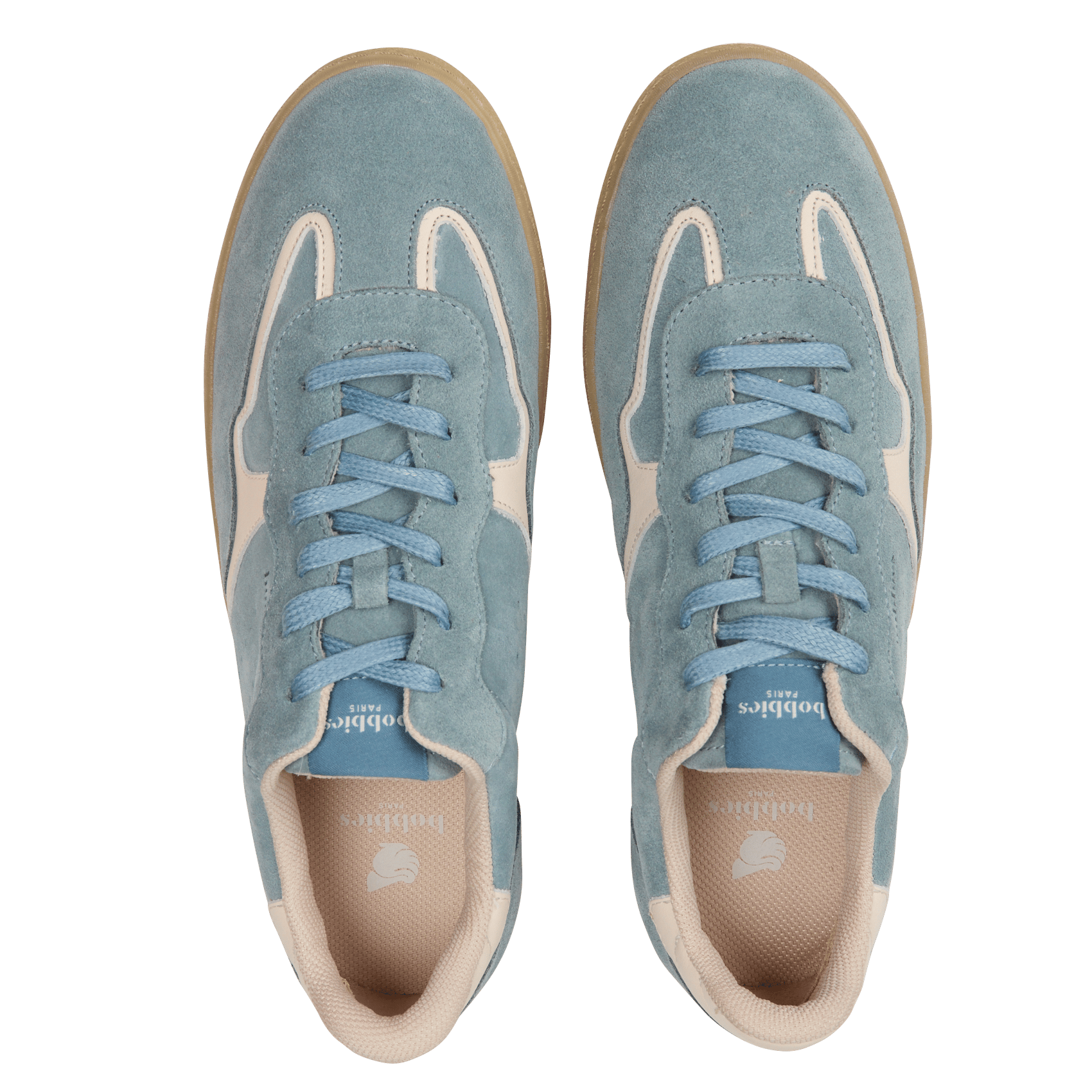 Baskets basses en cuir velours miles BOBBIES Bleu