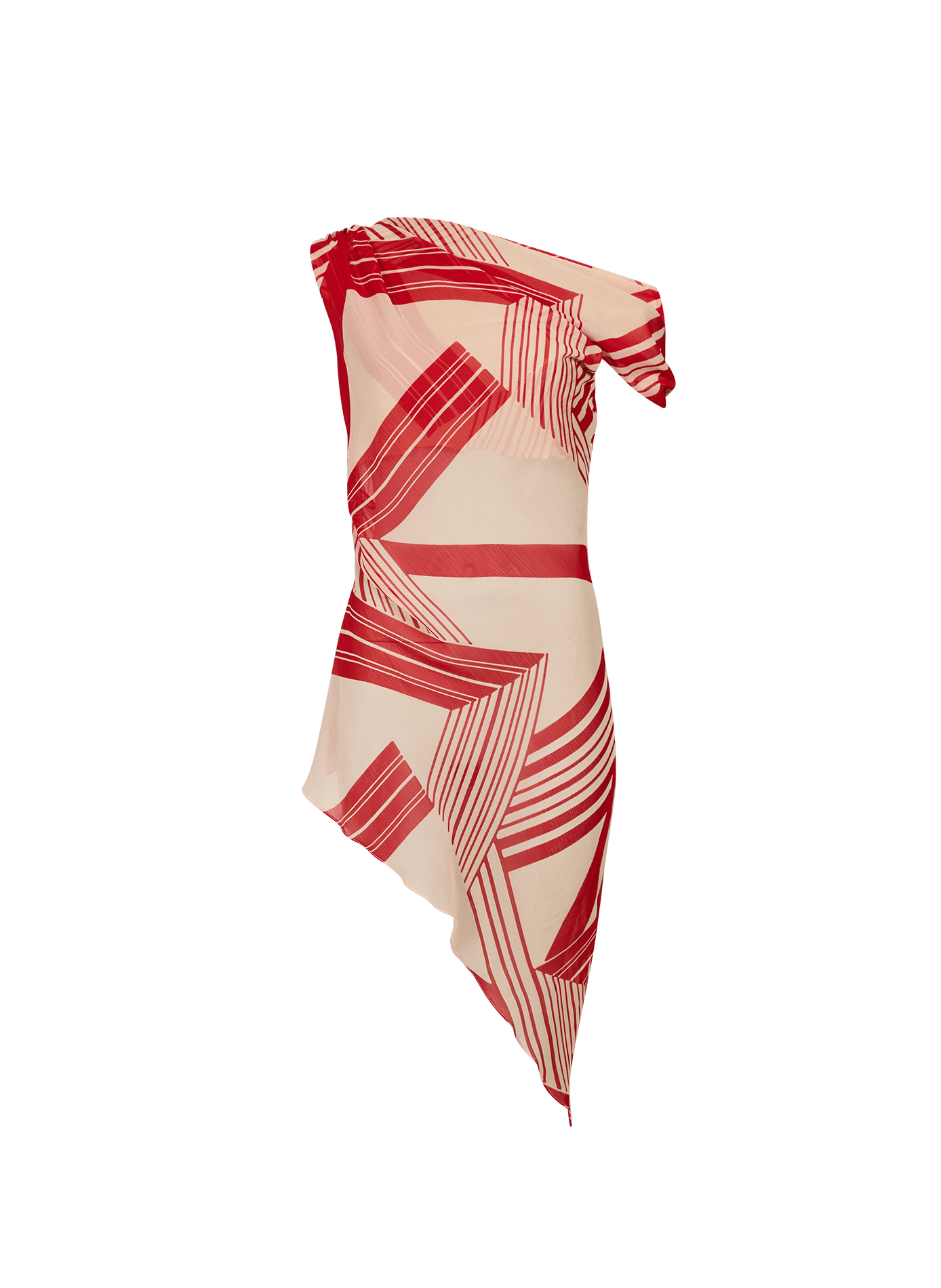 Asymmetrical patterned top TOPSHOP Red