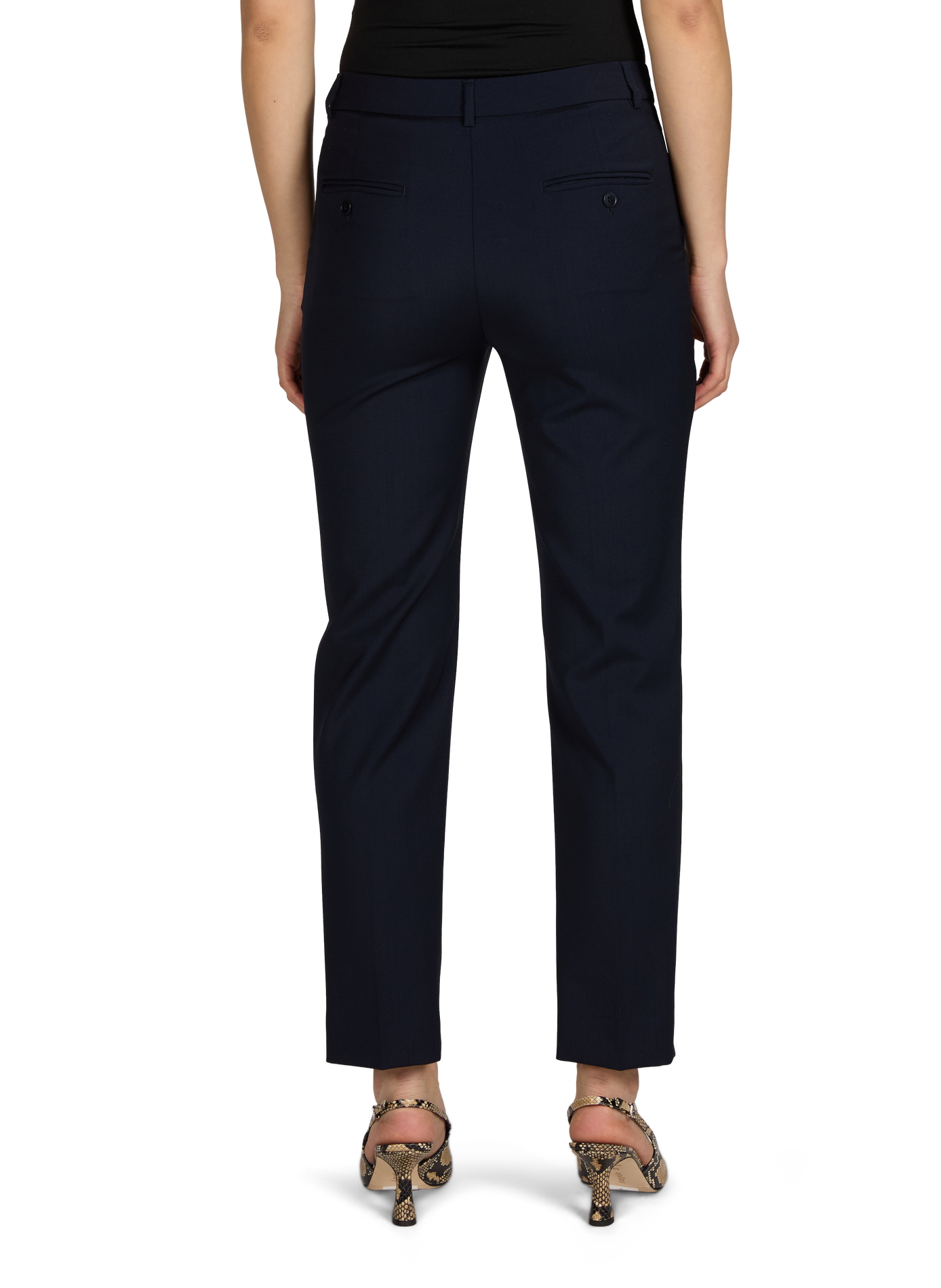 Pantalon uni en laine vierge MAX MARA WEEK END Bleu