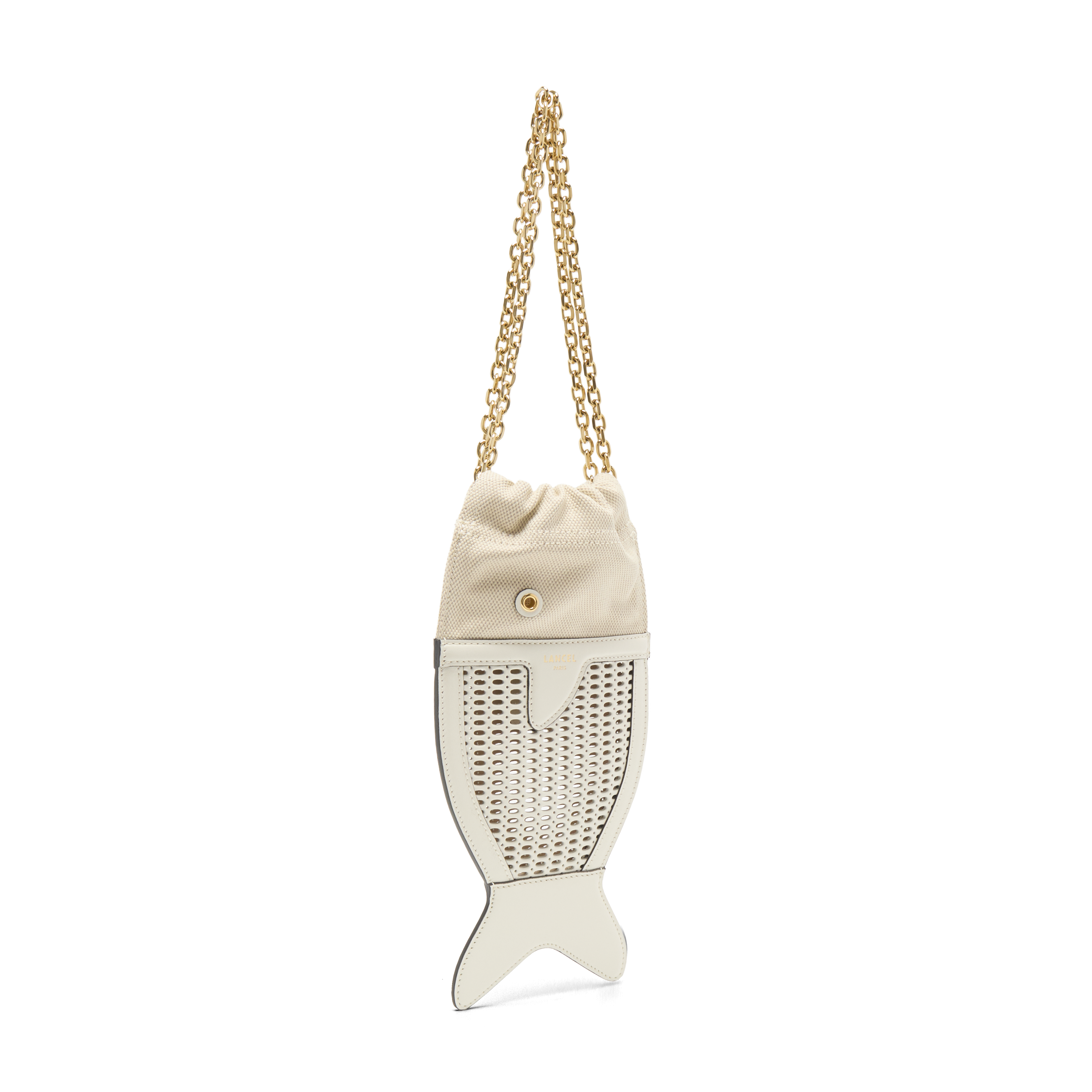Funny fish pouch lancel beach capsule by lancel in leather LANCEL White