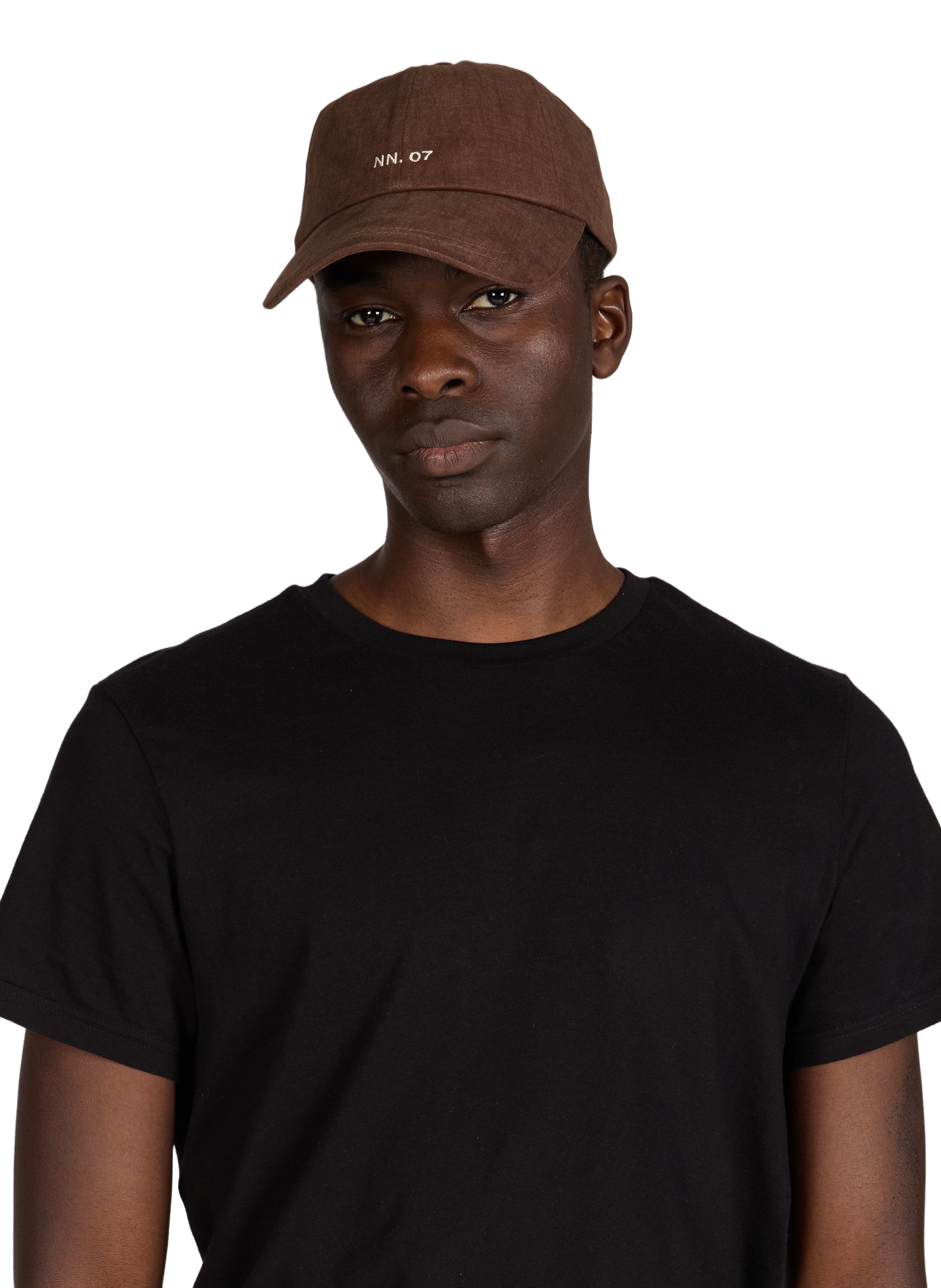 Casquette brodée en coton et toile NN.07 Marron