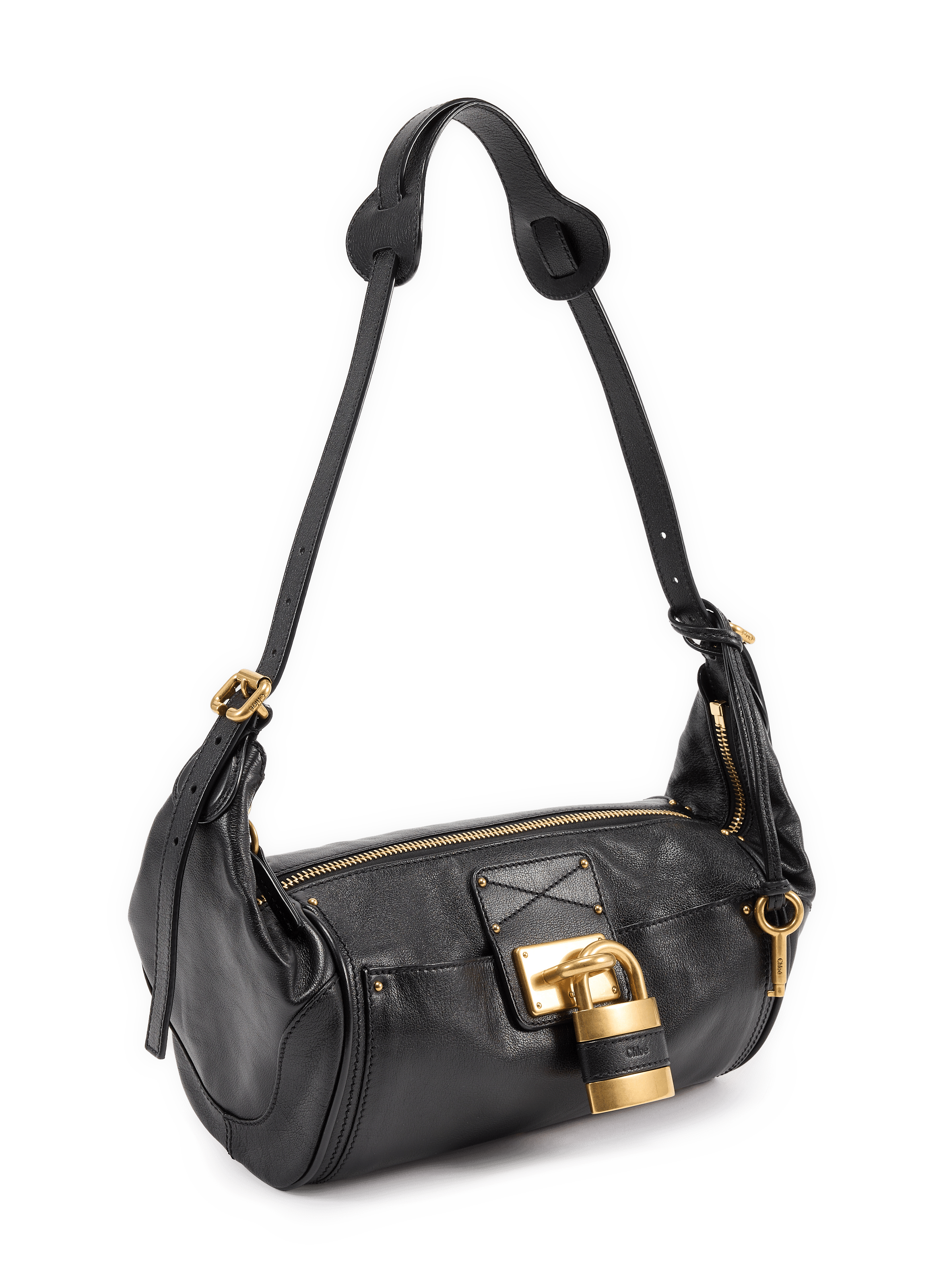 Sac épaule Paddington en cuir de veau grainé CHLOÉ Noir