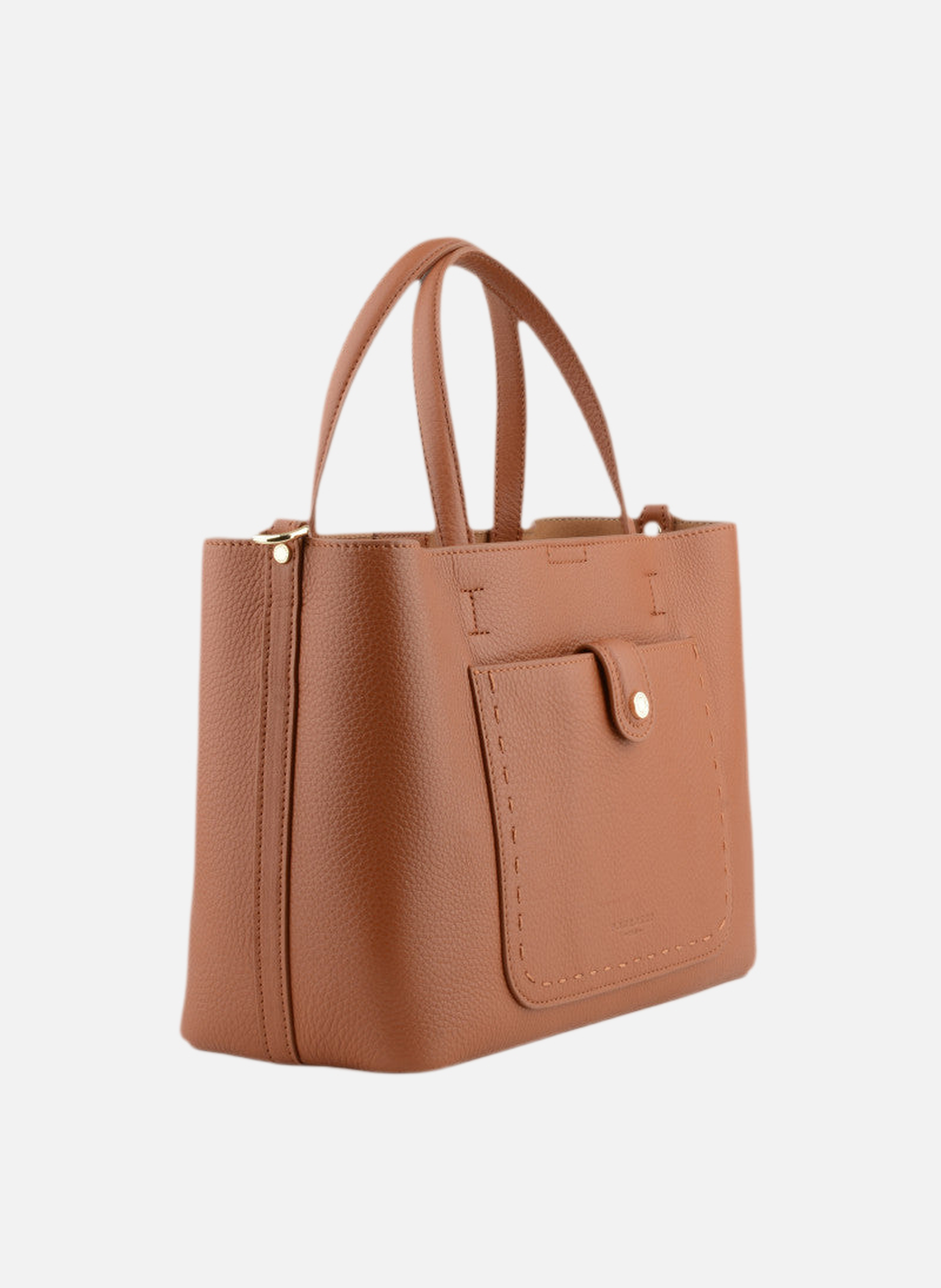 Bride soft | sac à main en cuir de vachette POURCHET Marron