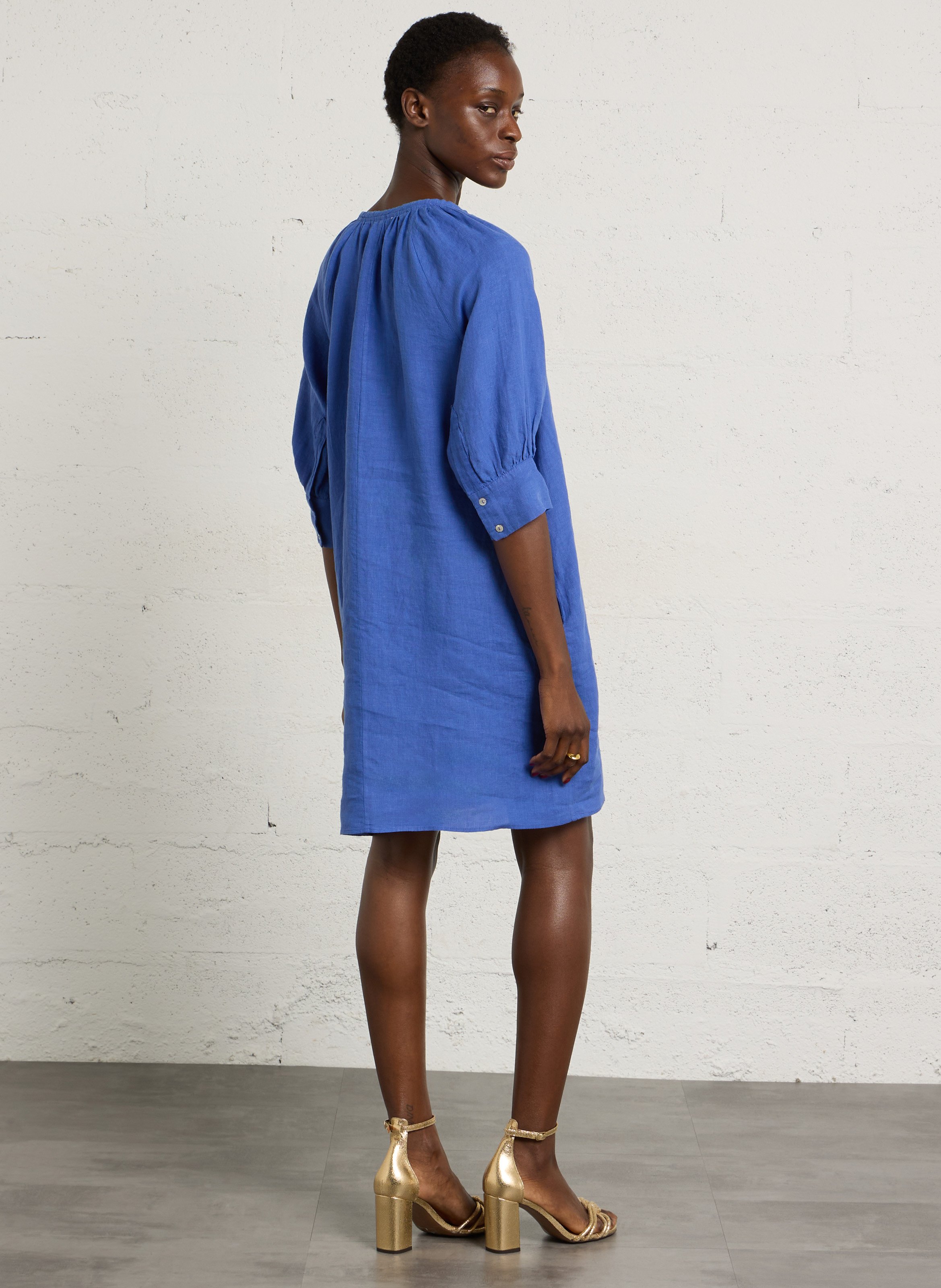 Robe courte ample en lin blinny MAISON 123 Violet