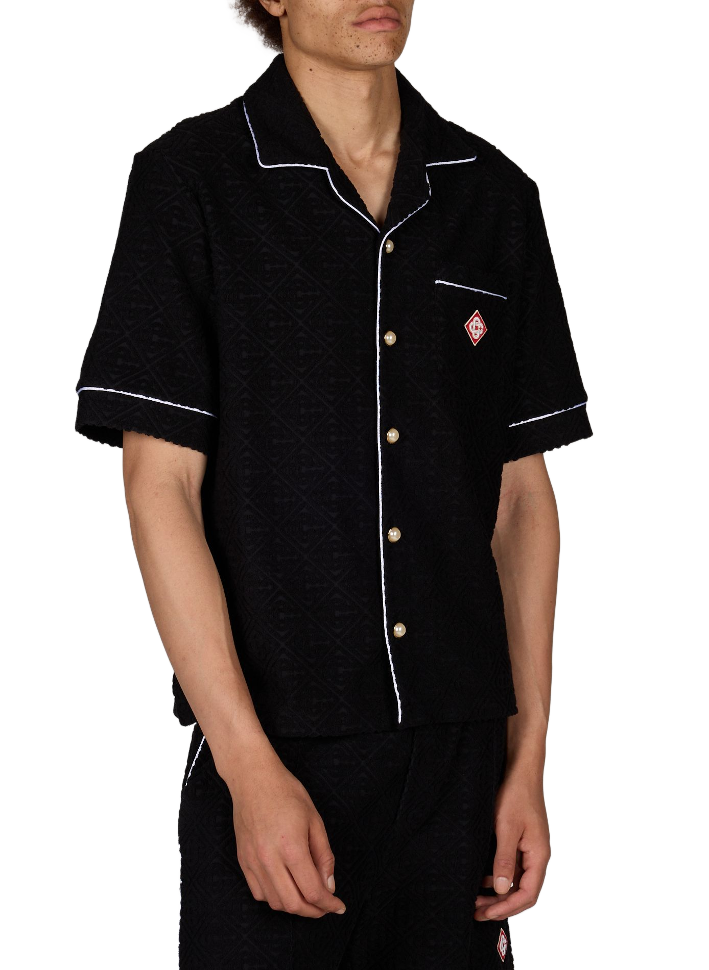 Textured shirt in cotton blend terry fabric CASABLANCA PARIS Black