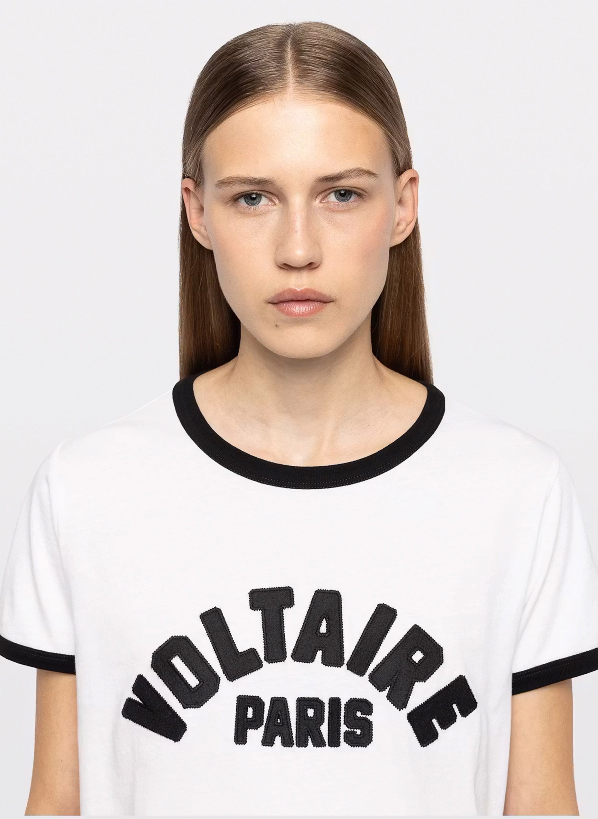 Tee-shirt droit brodé en coton alys ZADIG&VOLTAIRE Blanc
