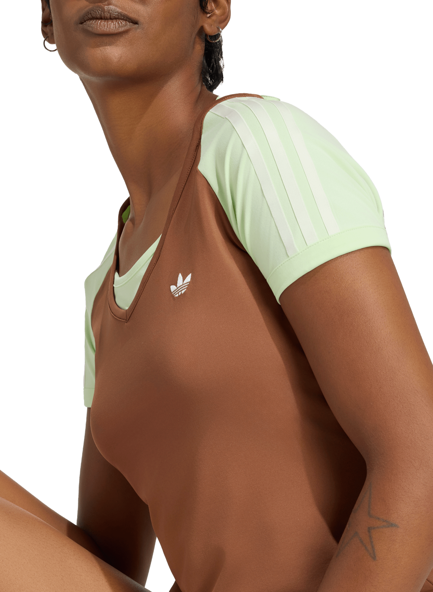 Tie-front t-shirt ADIDAS Brown