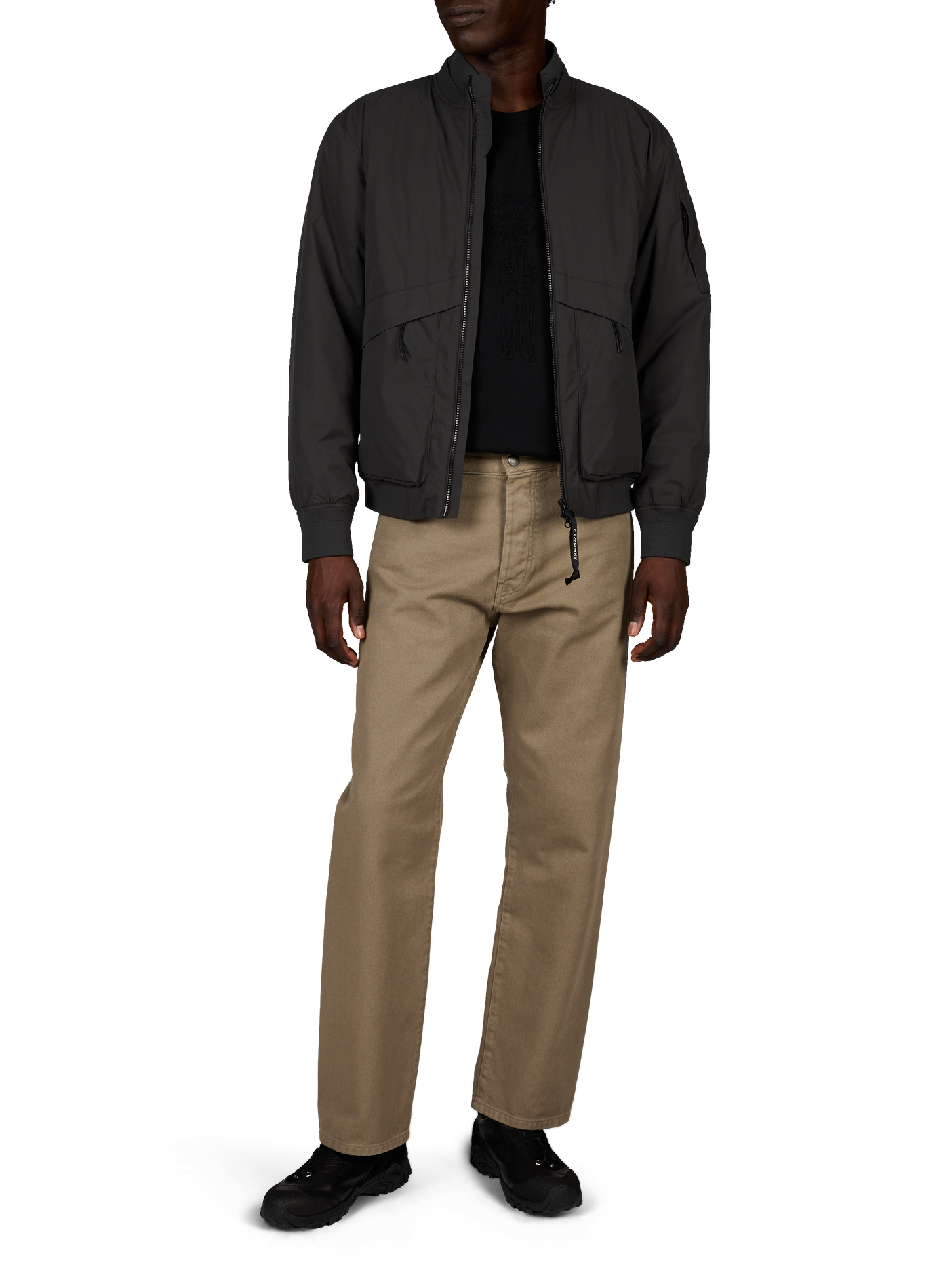 Blouson uni manches longues à col montant  CP COMPANY Gris