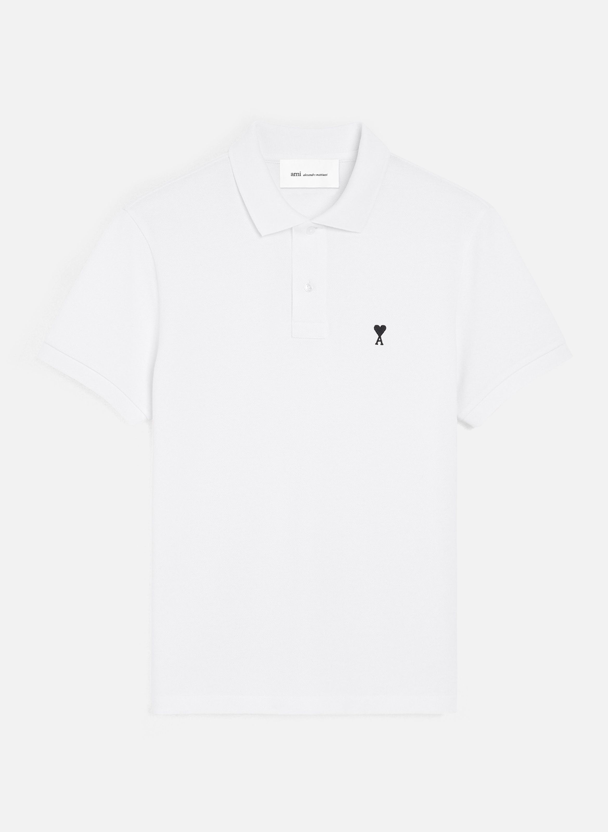 Polo ami de coeur en coton AMI PARIS Blanc