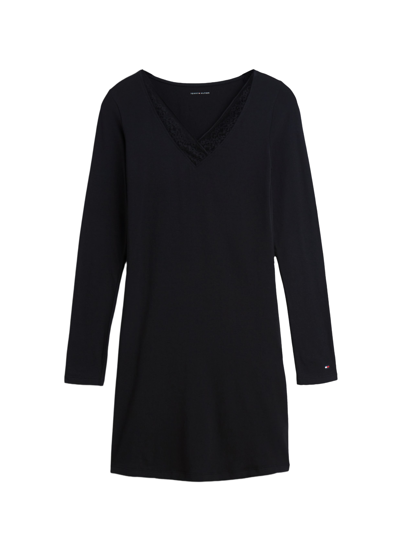 Short V-neck lace dress TOMMY HILFIGER Black