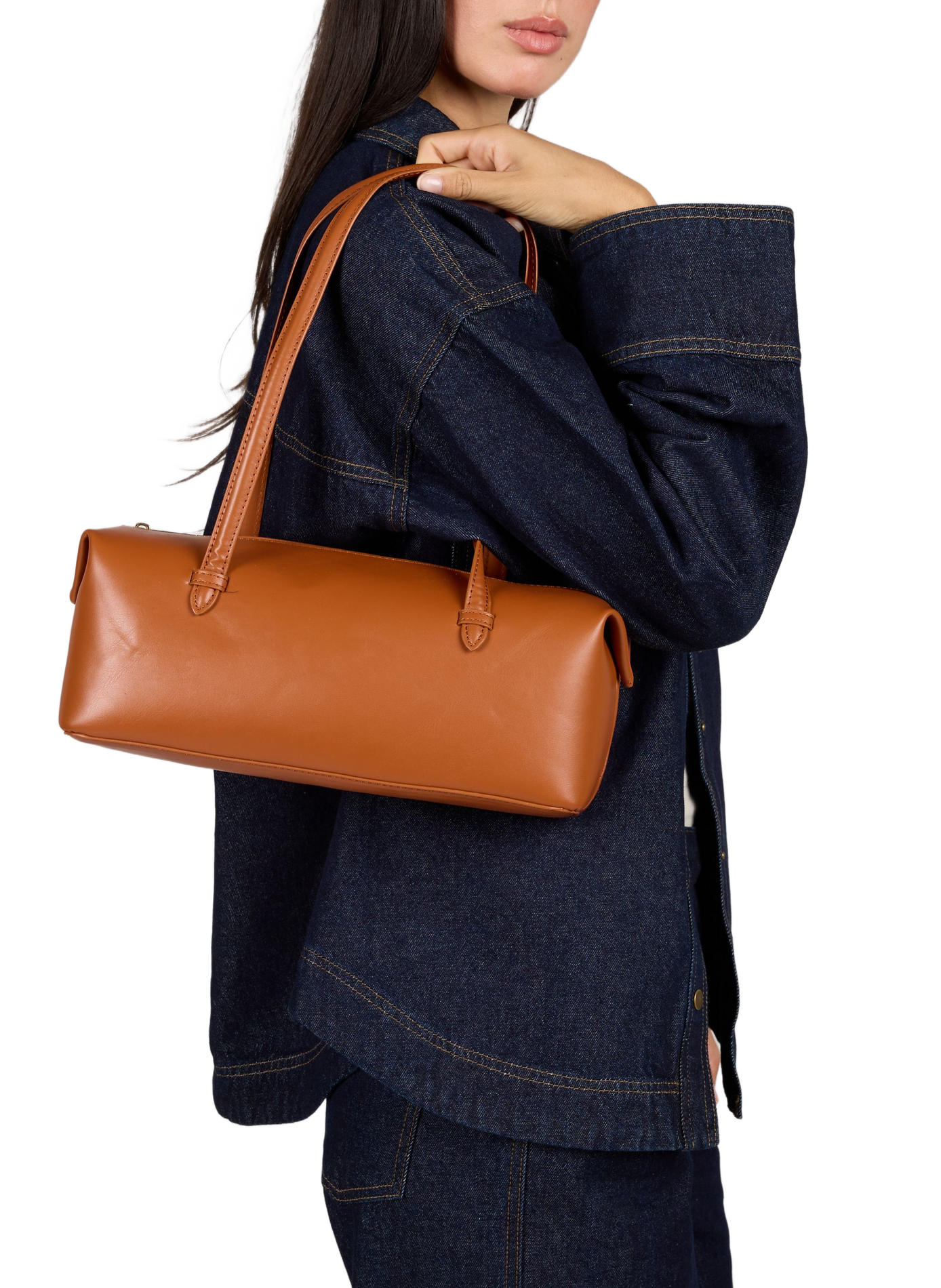 Einfarbige Schultertasche AU PRINTEMPS PARIS Braun