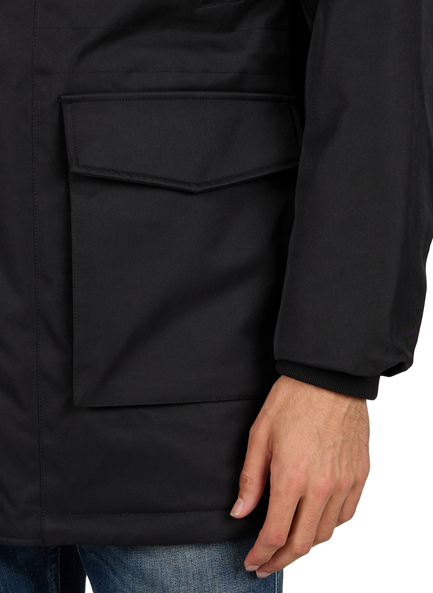 Parka à capuche droite unie REPLAY Noir