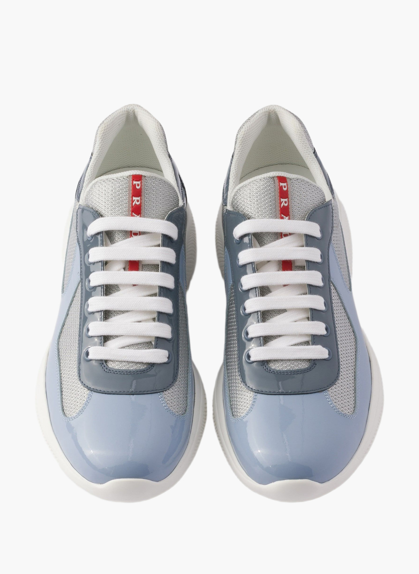 Sneakers prada america’s cup en cuir verni et tiss PRADA Bleu