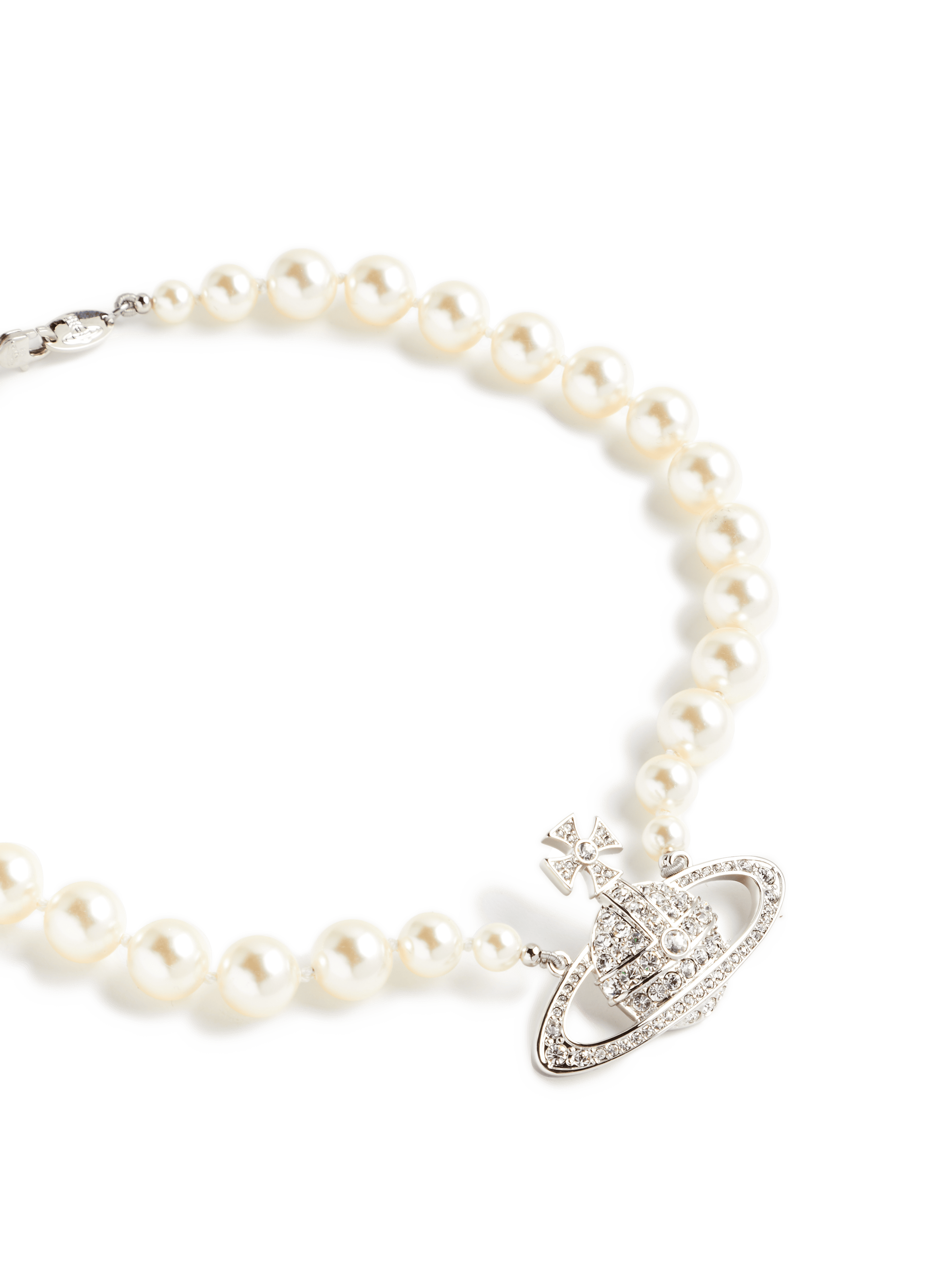 Collier One Row Pearl Bas Relief VIVIENNE WESTWOOD Gris