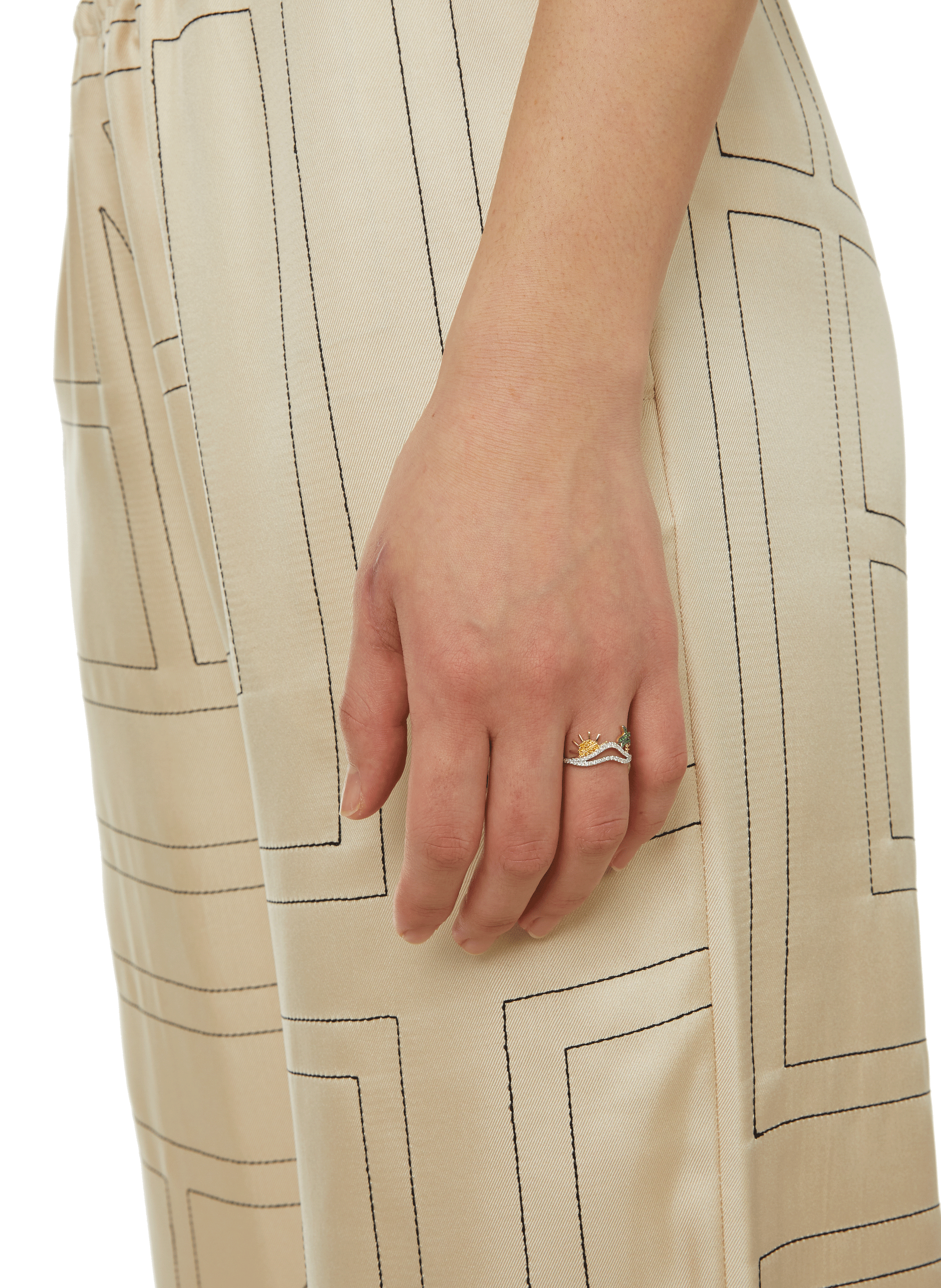 Printed silk palazzo trousers TOTEME Beige