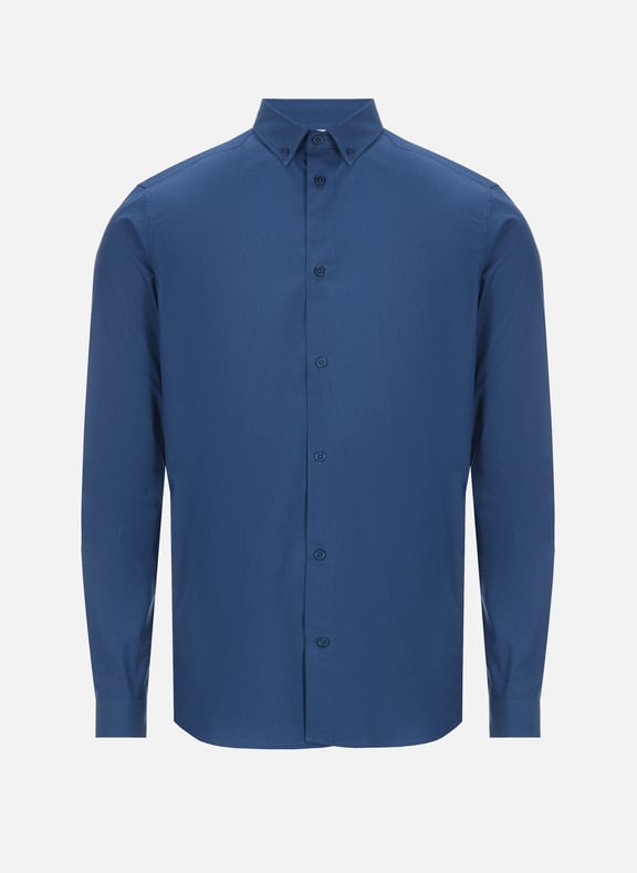 Plain cotton shirt Blue by AU PRINTEMPS PARIS AU PRINTEMPS PARIS Plain cotton shirt Blue