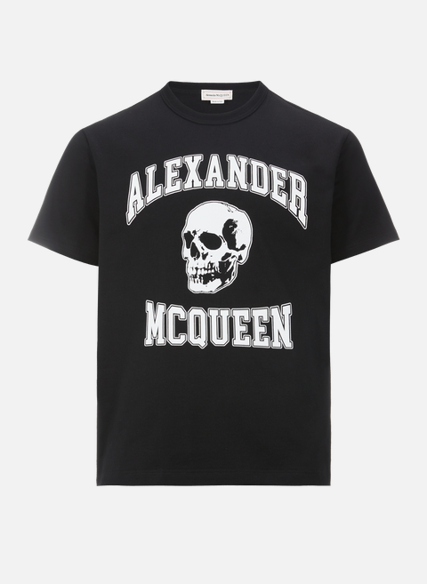 T-shirt en coton NoirALEXANDER MCQUEEN 