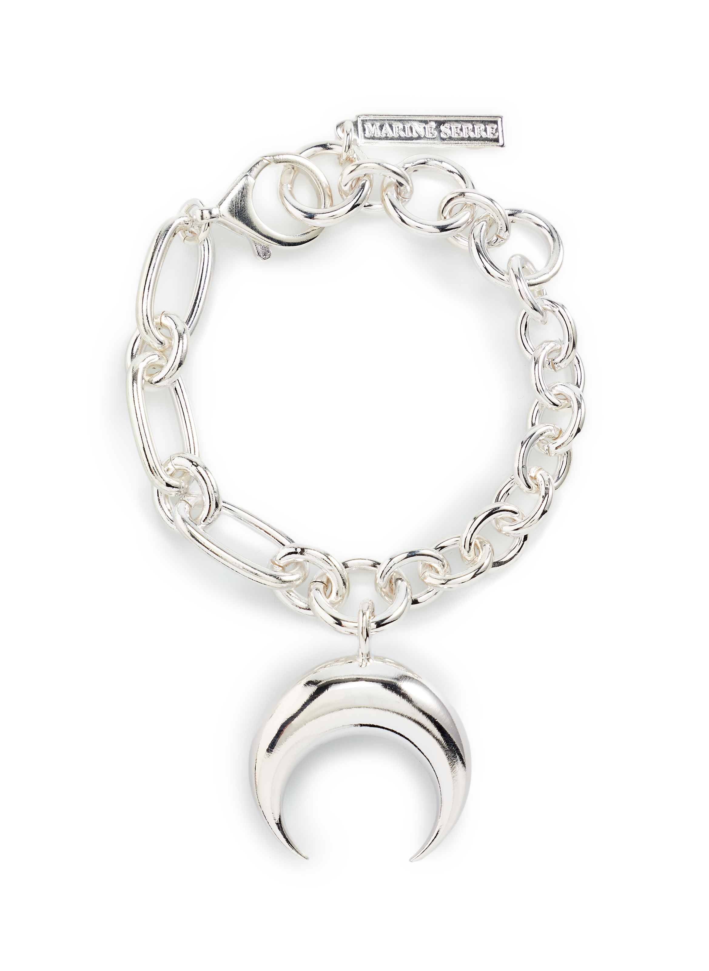 MARINE SERRE Regenerated Tin Moon bracelet  Silver
