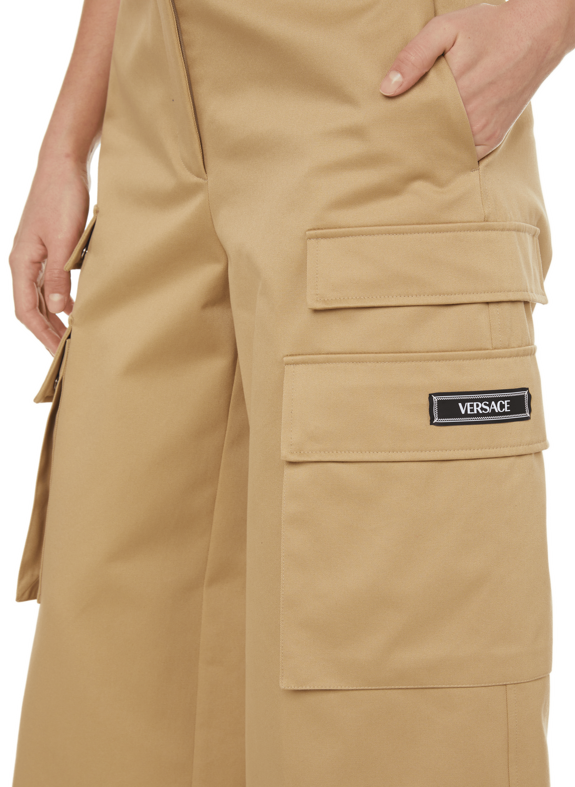 Pantalon cargo en coton VERSACE Marron