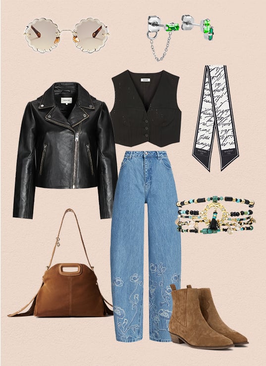 Look rock gilet sans manches femme