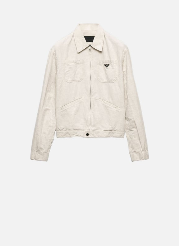Blouson en chambray Beige by PRADA PRADA Blouson en chambray Beige