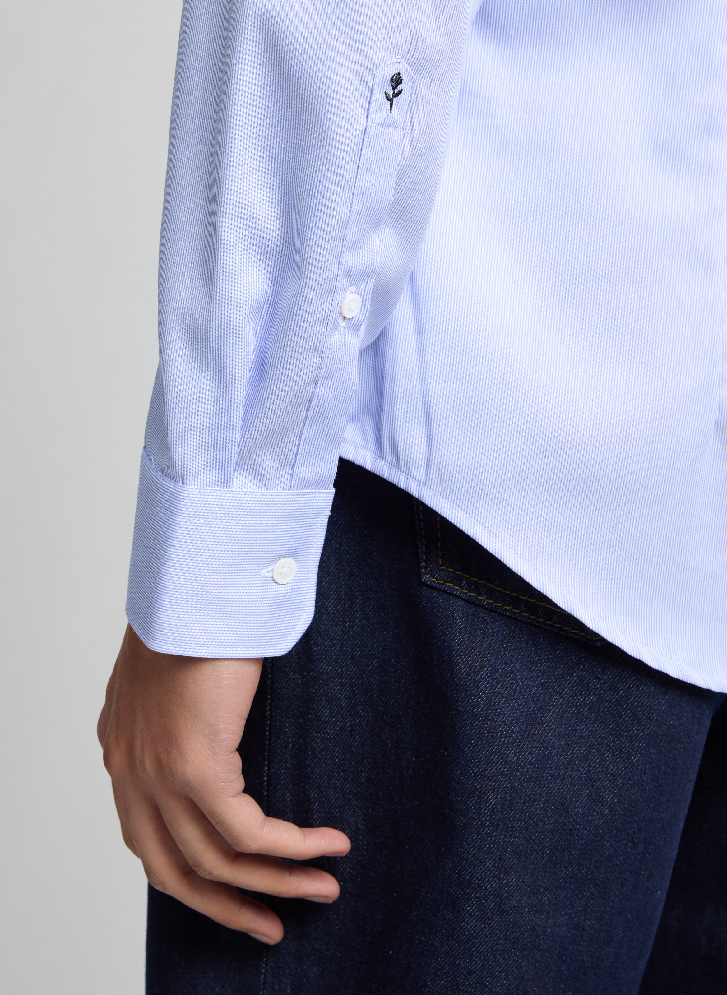 Chemise rayée en coton SEIDENSTICKER Bleu