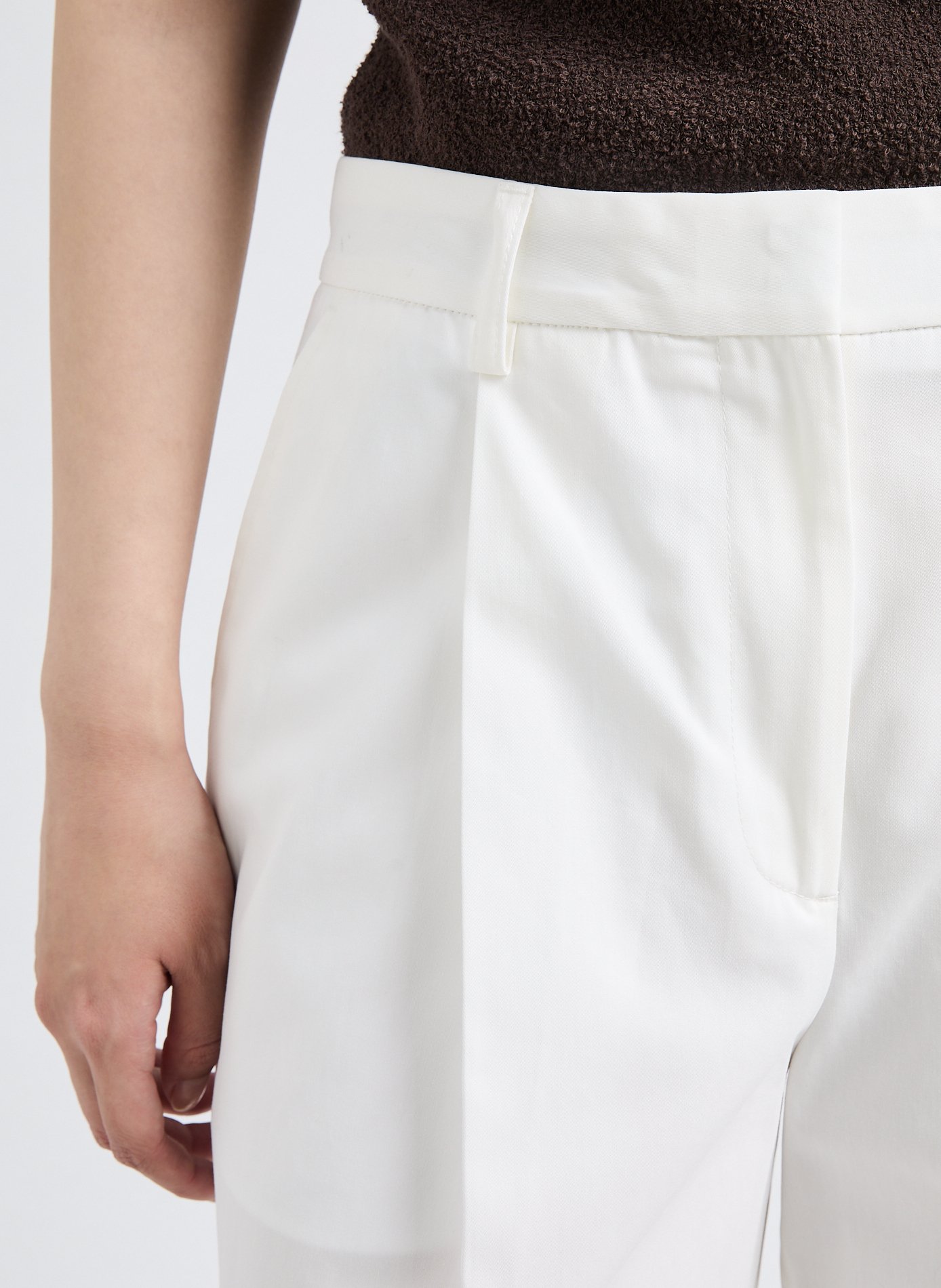 Pantalon droit en coton Blanc