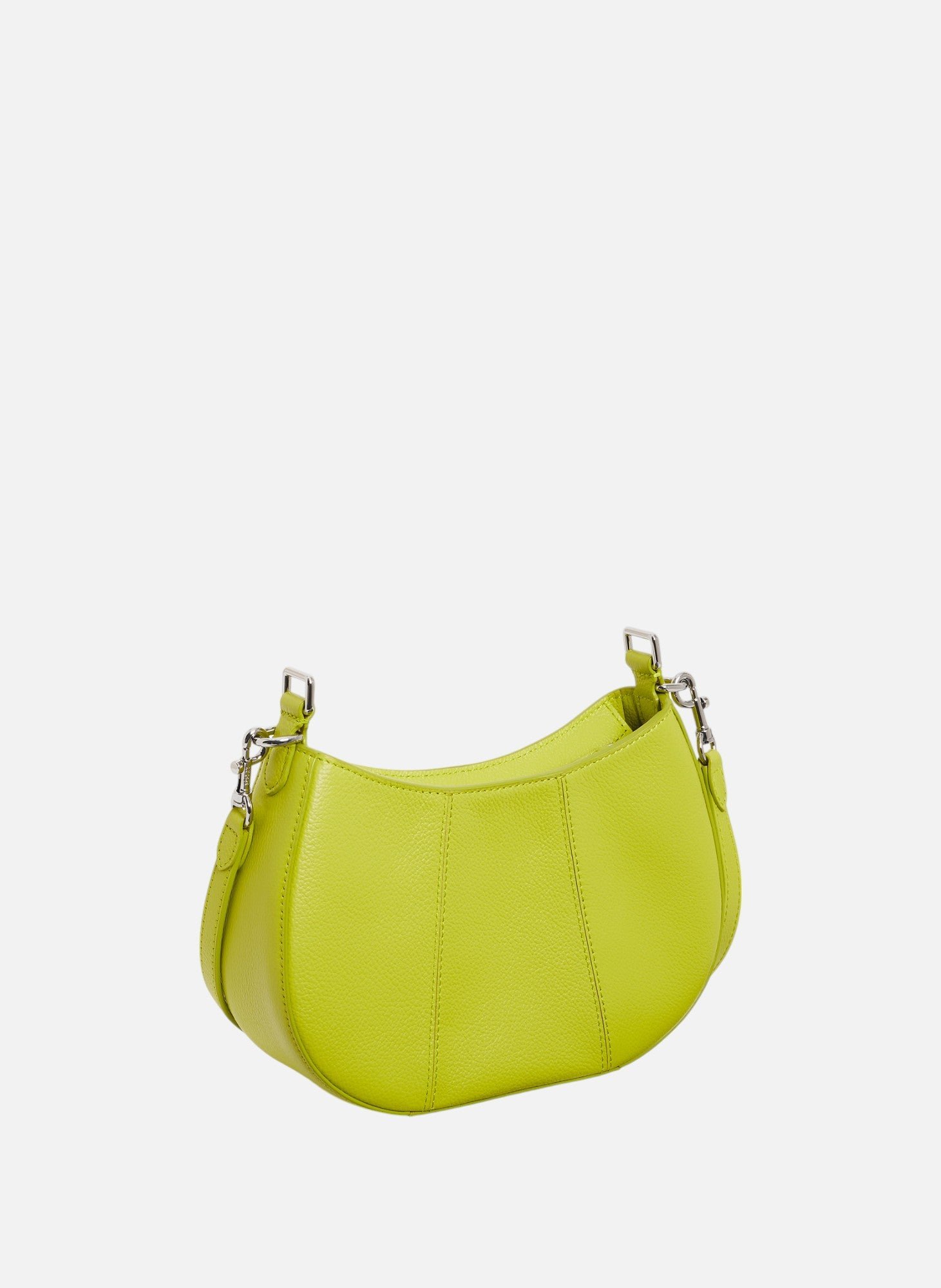 Petit sac demi-lune juliette en cuir grainé LE TANNEUR Vert