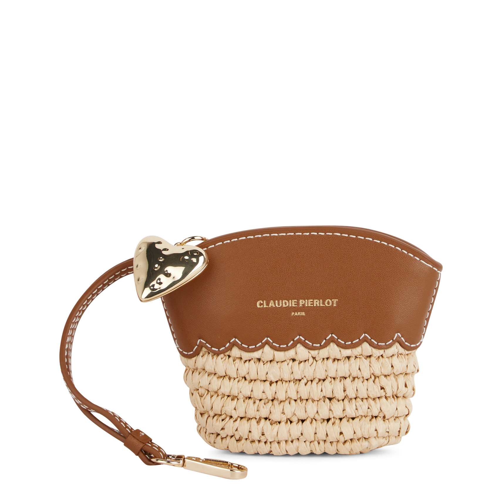 CLAUDIE PIERLOT Porte-monnaie bi-matière Marron