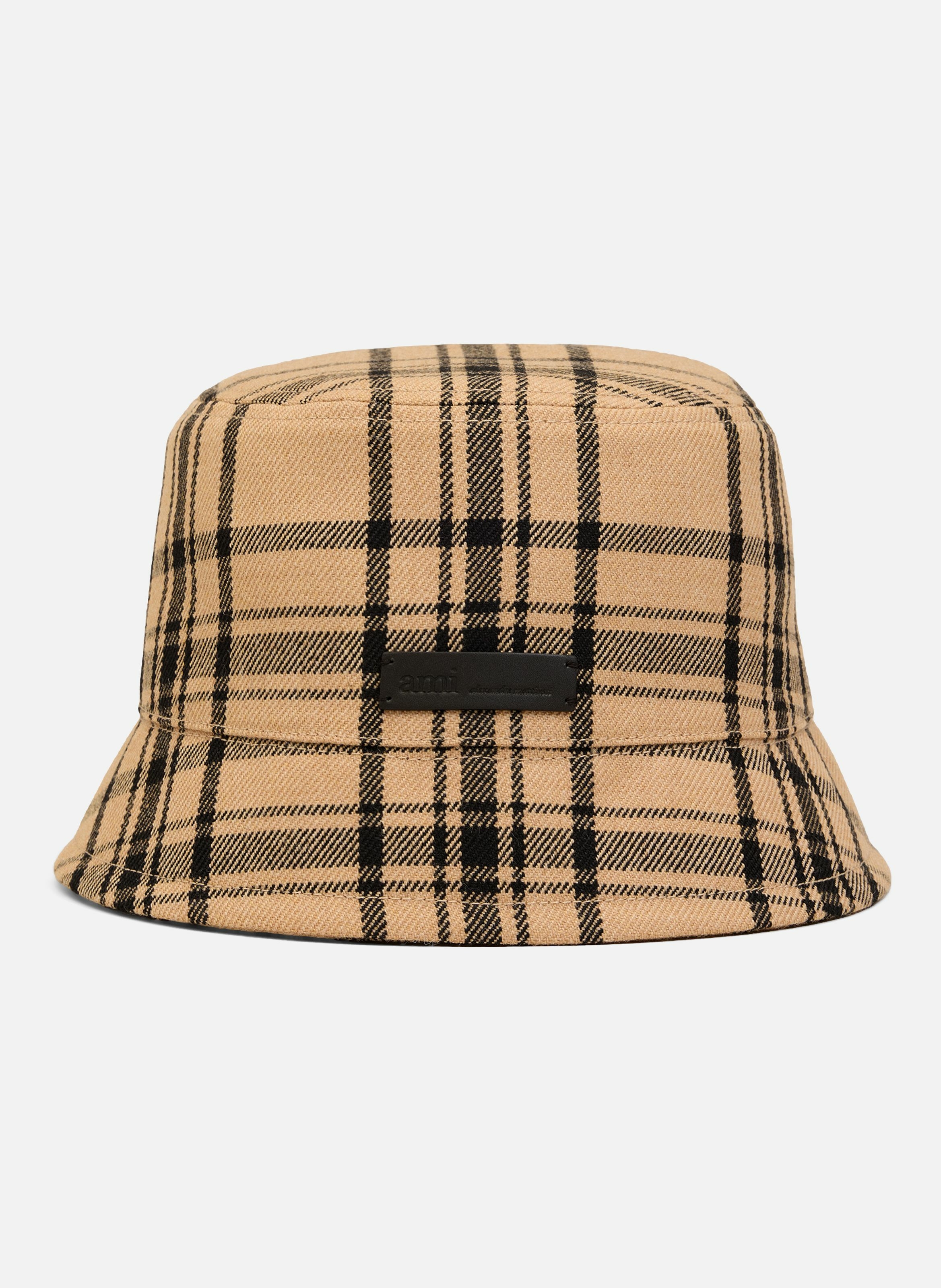 Bob a carreaux en laine unisexe AMI PARIS Marron