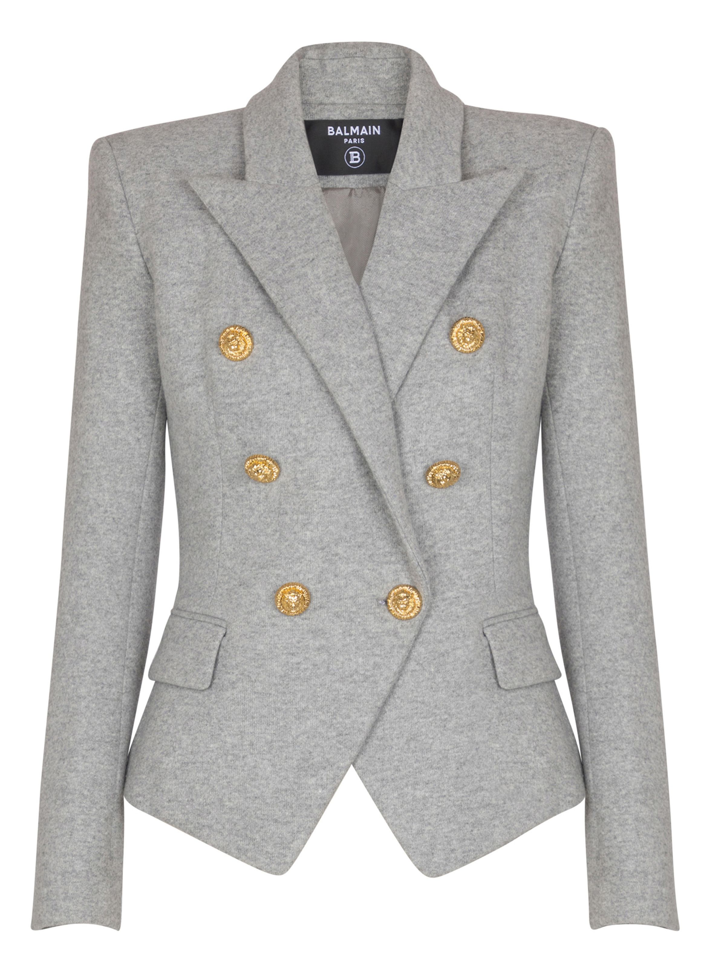 Veste 6 boutons en jersey de coton BALMAIN Gris