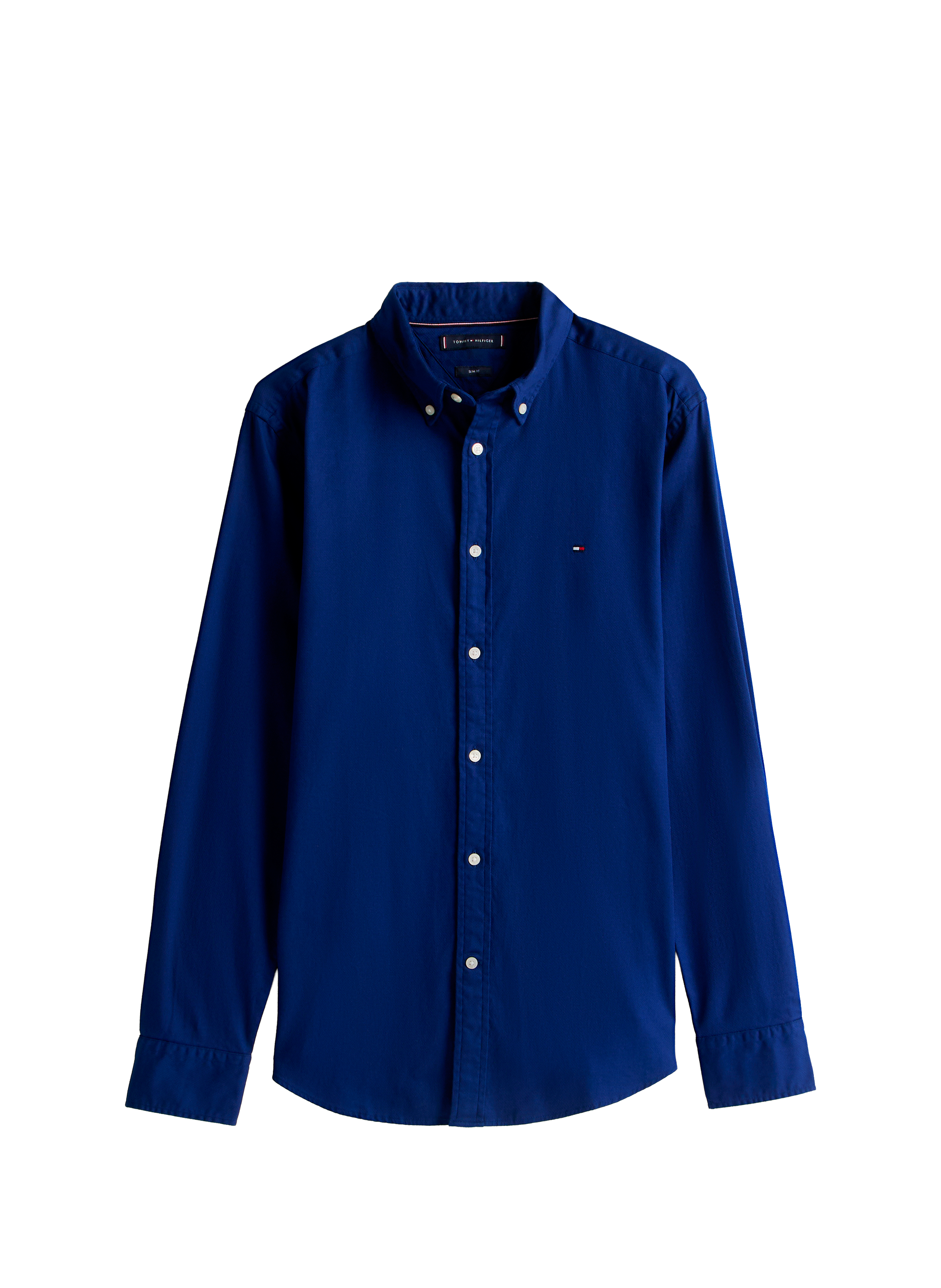 Shirt with American collar in blended cotton TOMMY HILFIGER Blue