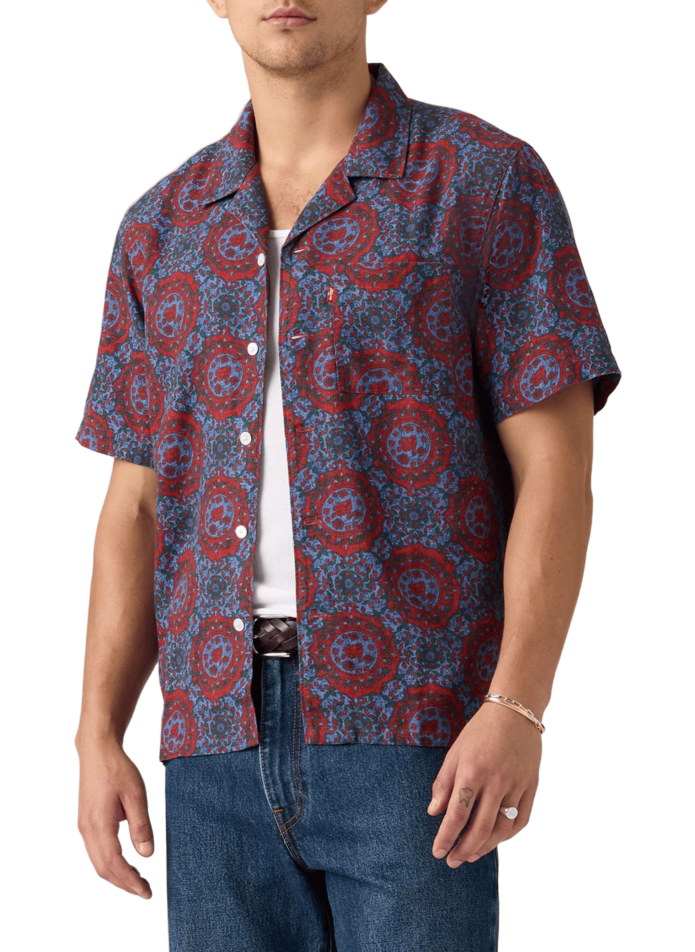 Chemise à motif en lin mélangé LEVI'S Bleu