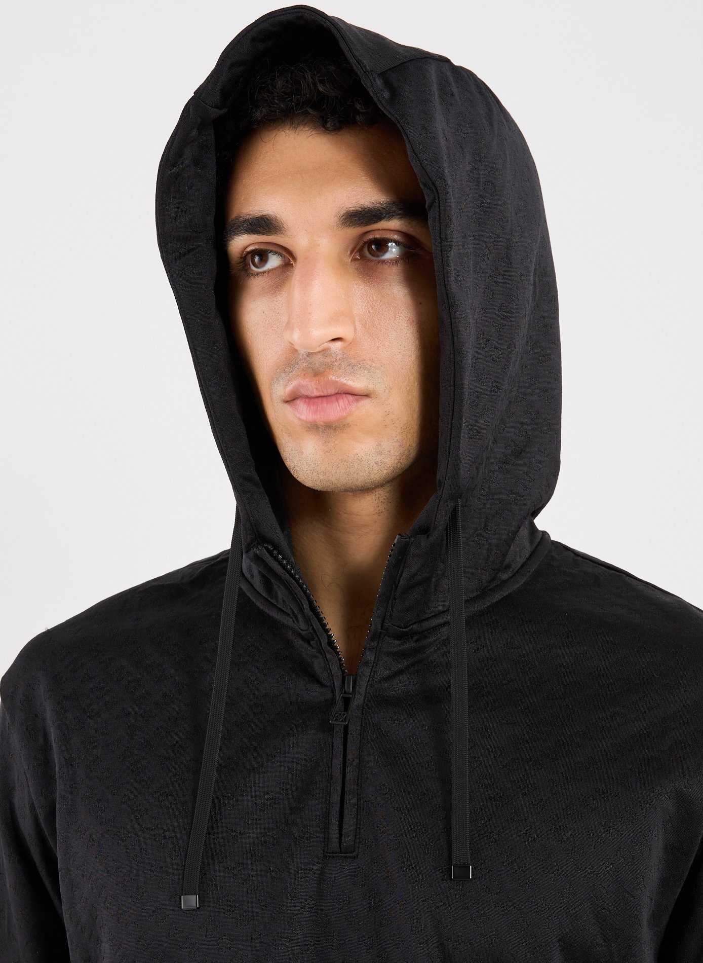 Hoodie with all-over logo ARMANI EXCHANGE Black