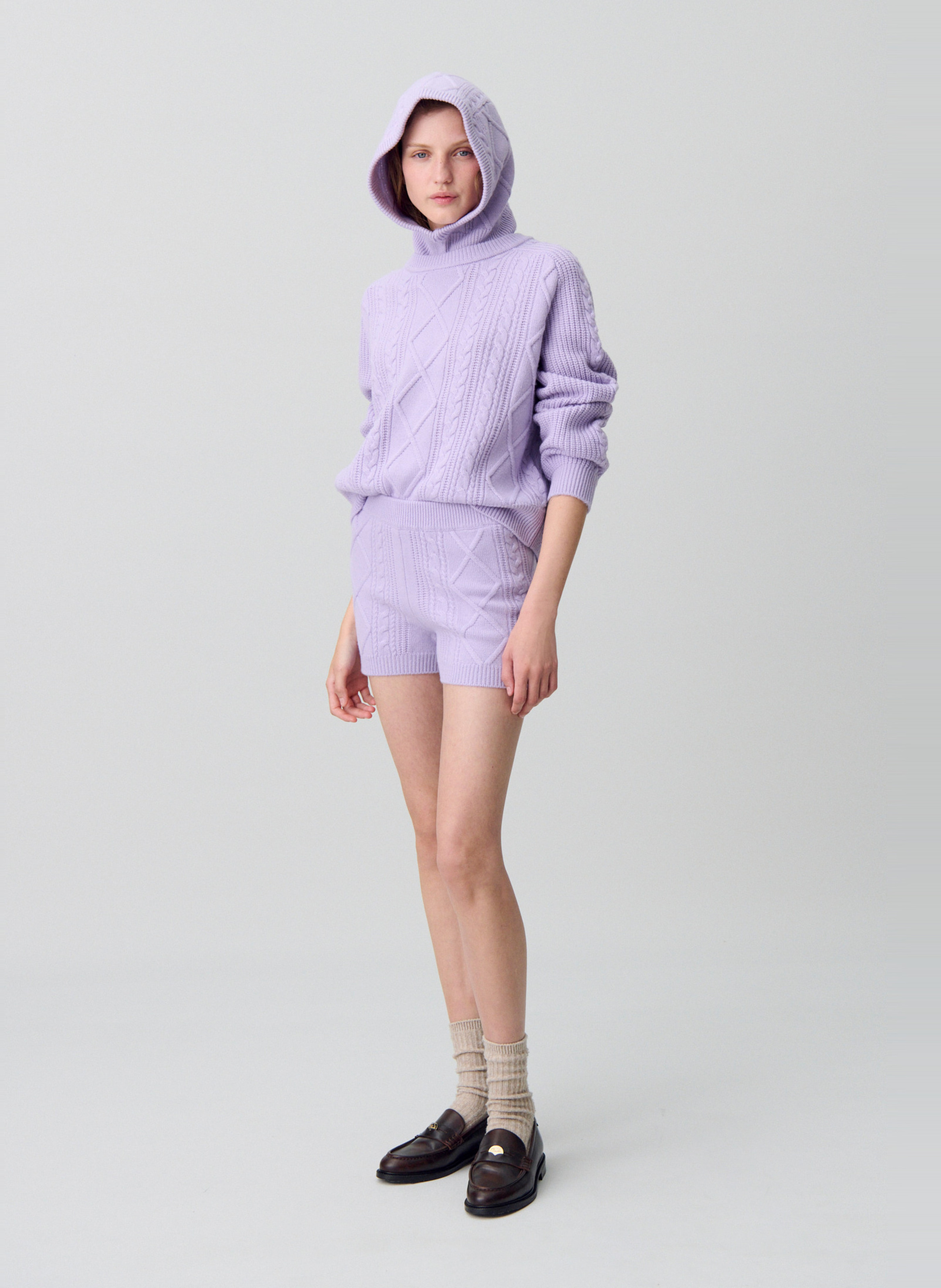 Short moulant en laine et cachemire meliha CLAUDIE PIERLOT Violet