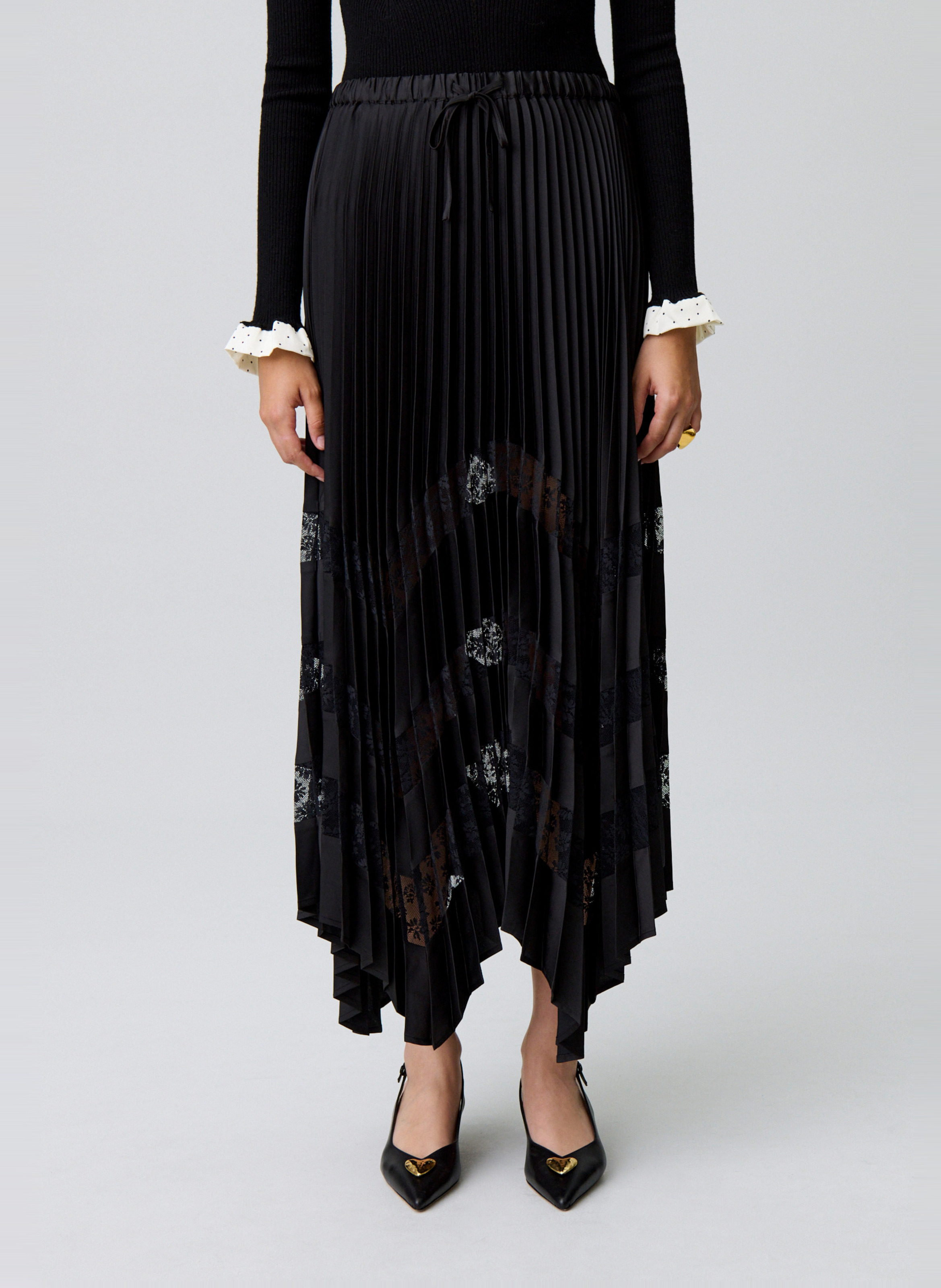 Jupe longue plissée solabelle CLAUDIE PIERLOT Noir