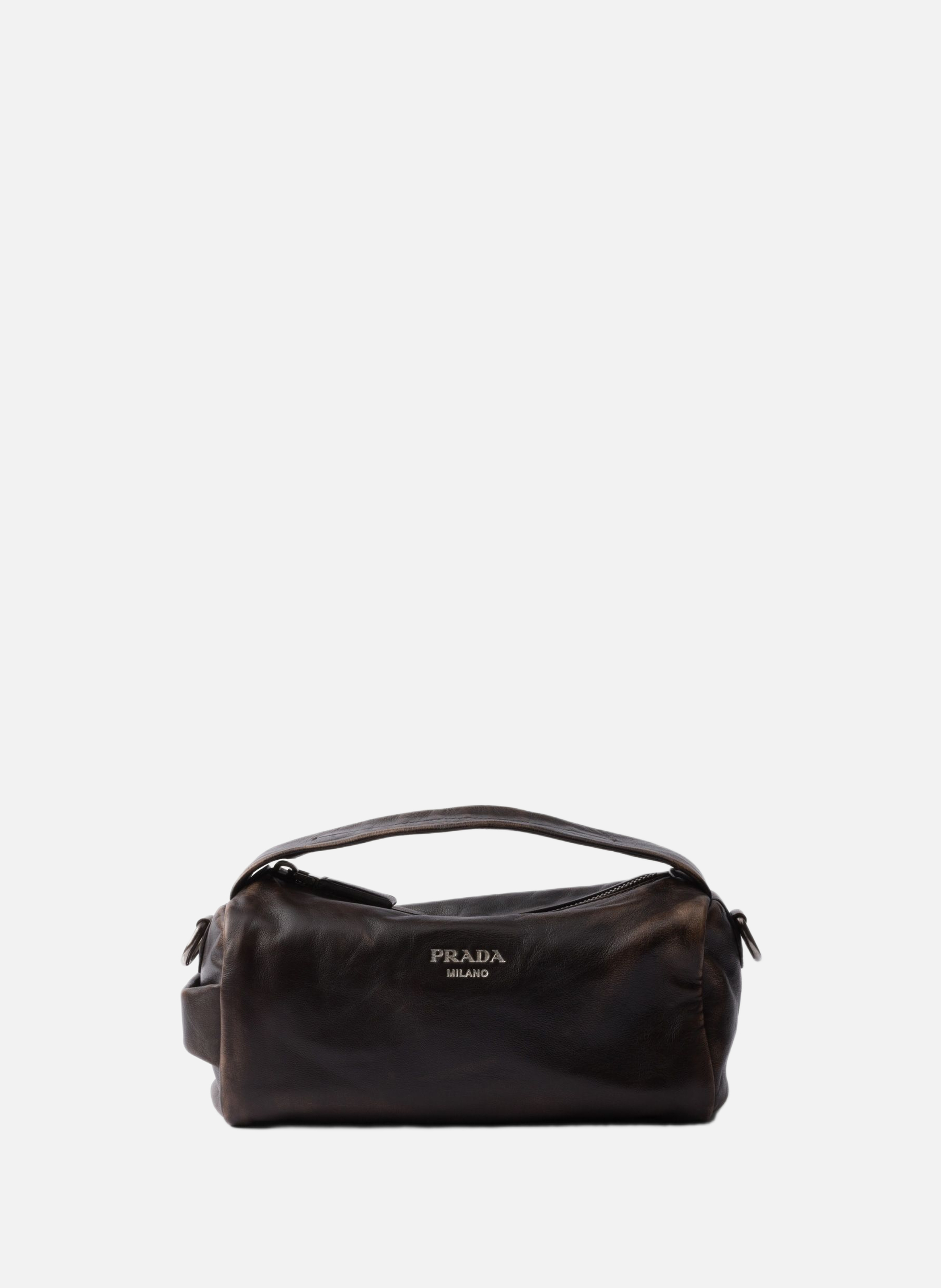 Sac à bandoulière en cuir nappa PRADA Marron