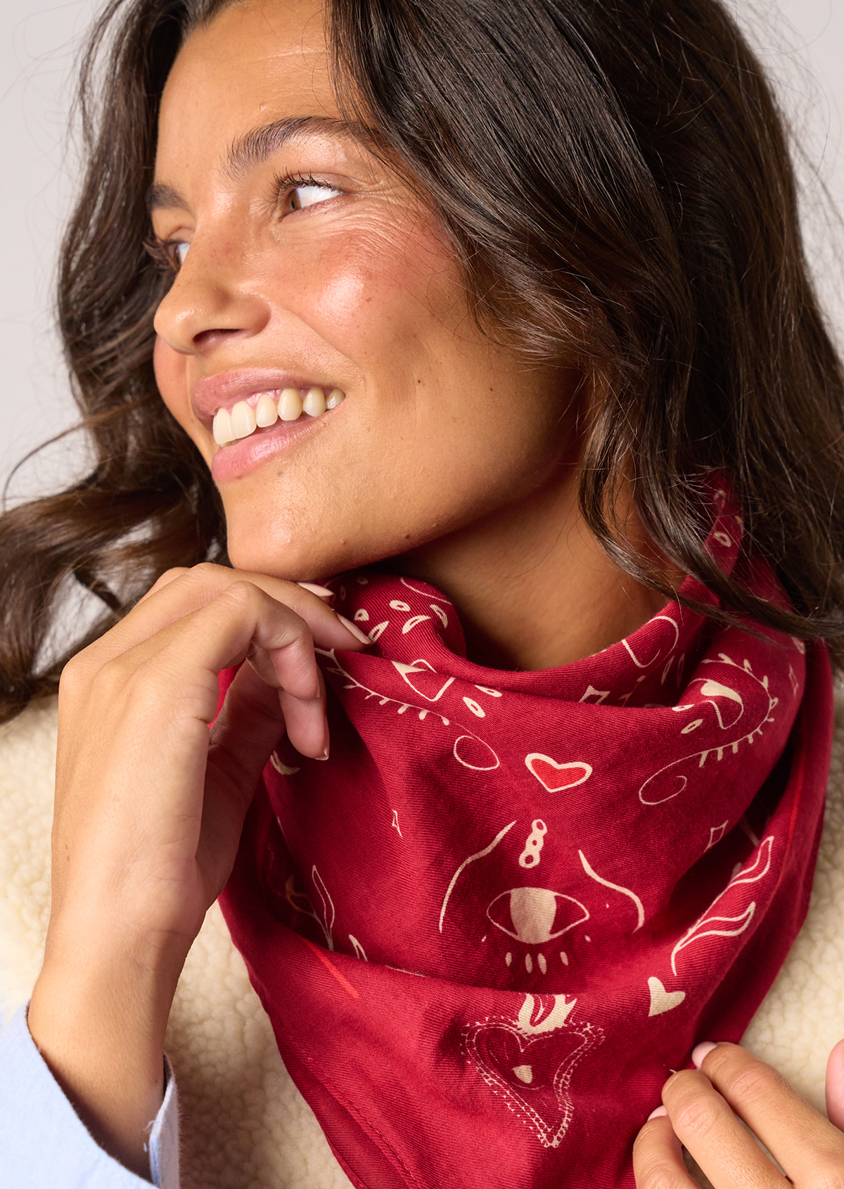 Petit foulard en coton biologique lise BILLYBELT Rouge