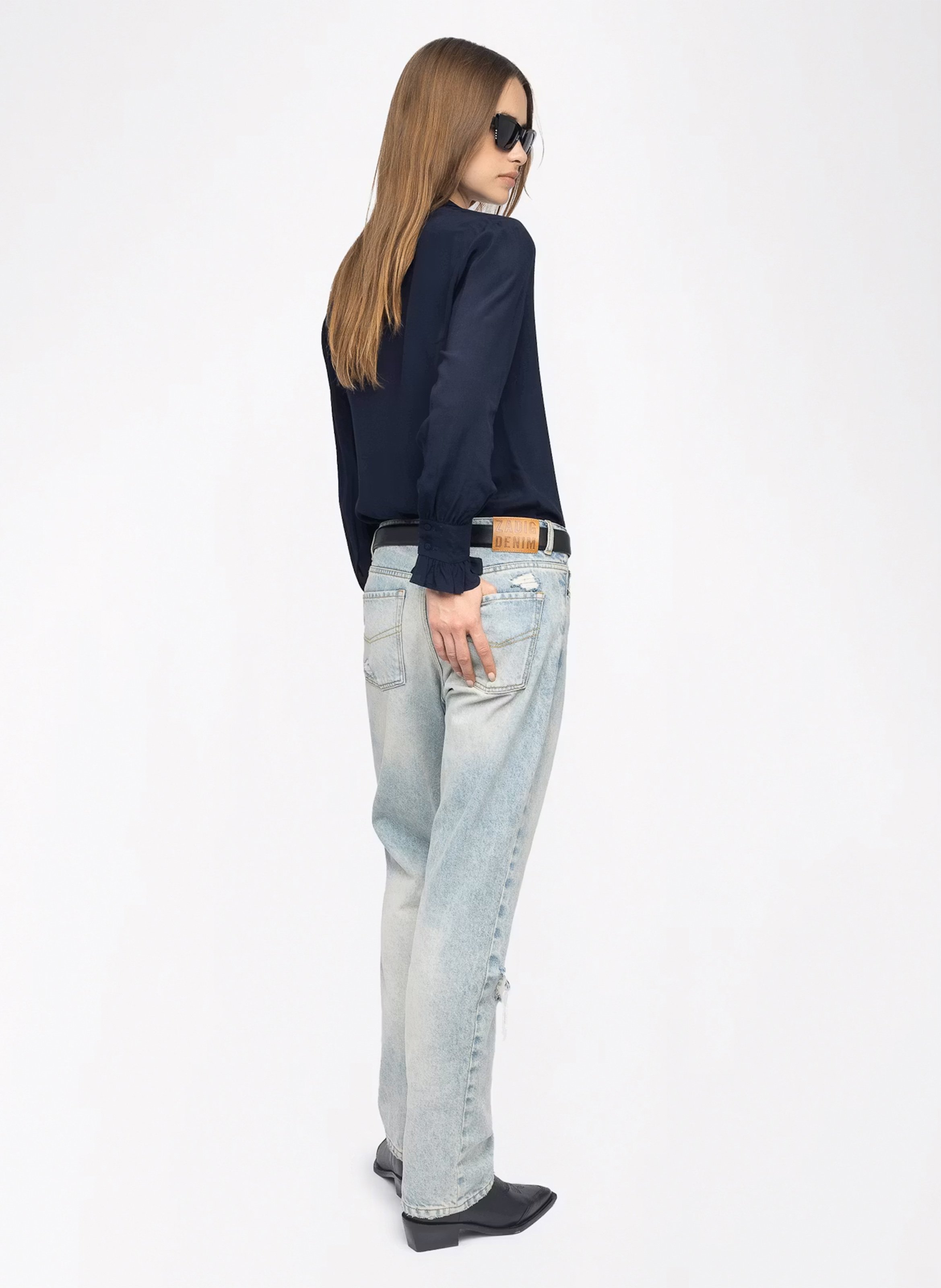 Blouse col v thely ZADIG&VOLTAIRE Bleu
