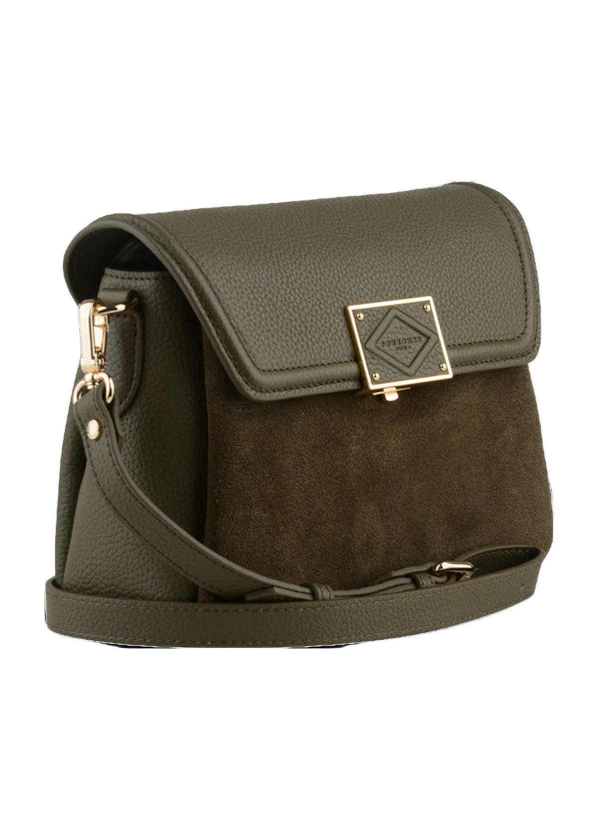 Carat nubuck | sac porté main pm POURCHET Kaki