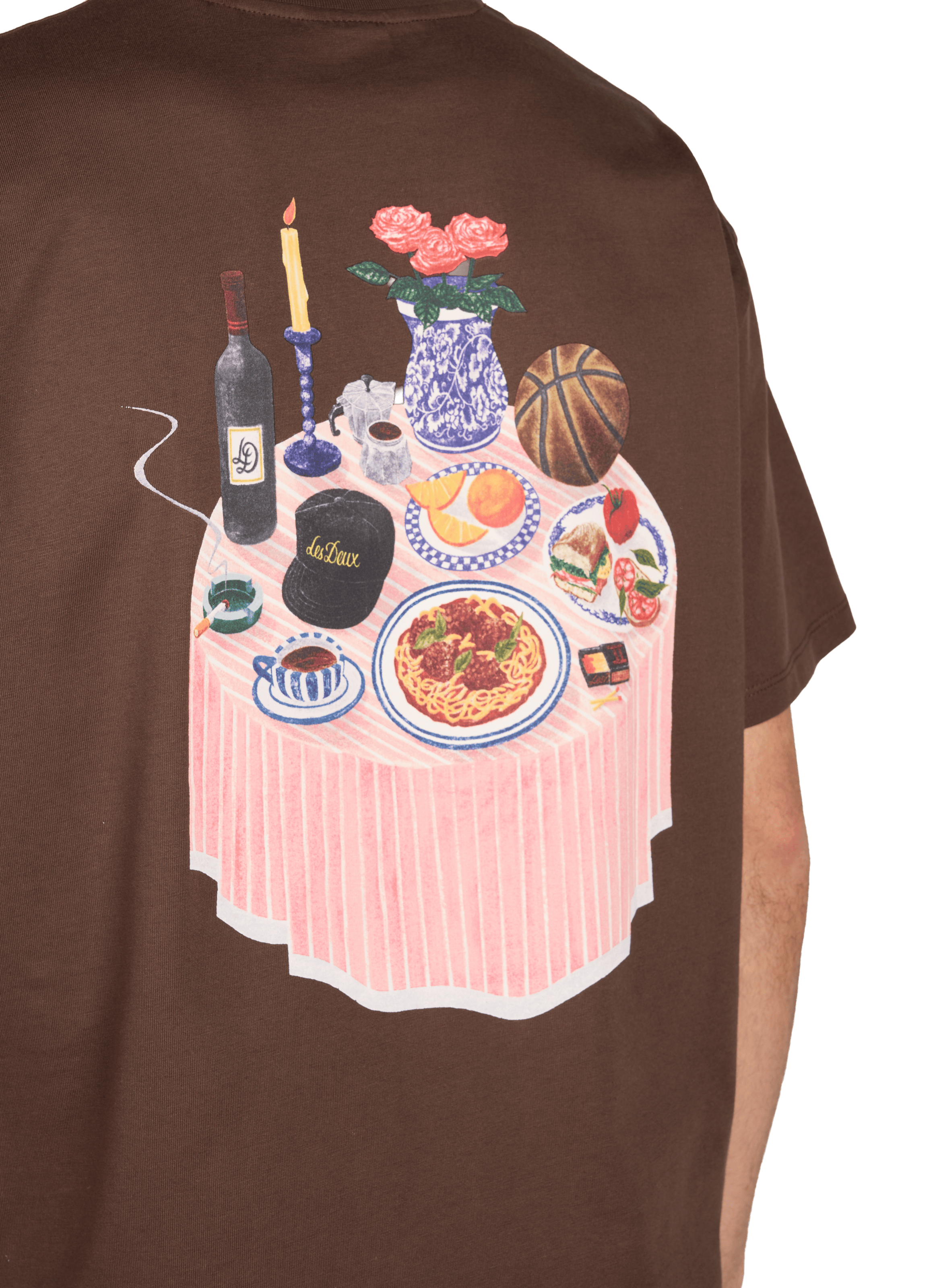 Printed cotton T-shirt LES DEUX Blue