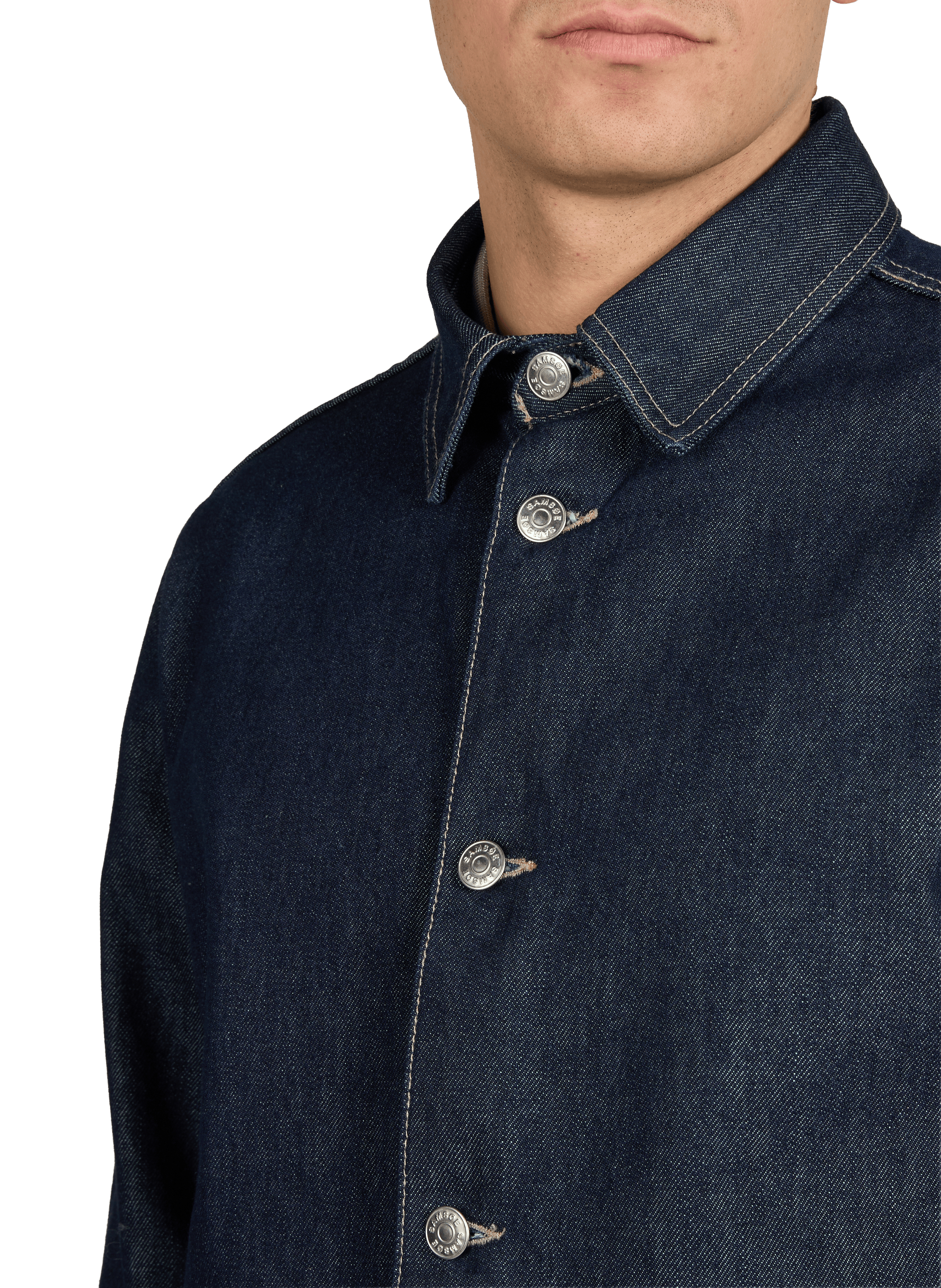 Chemise denim col classique en coton biologique SAMSOE SAMSOE Bleu