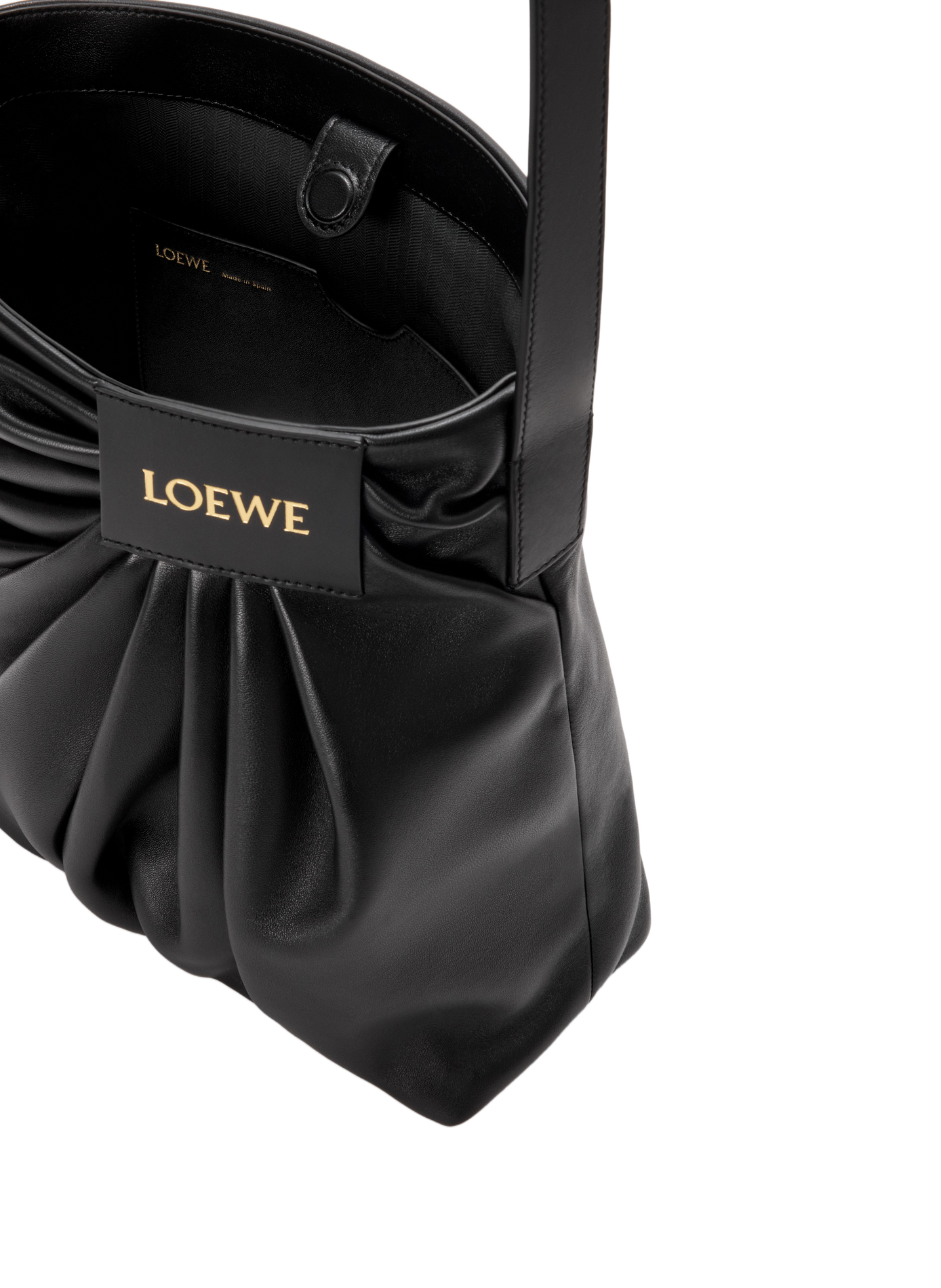 Draped tote en cuir d'agneau nappa doux LOEWE Noir
