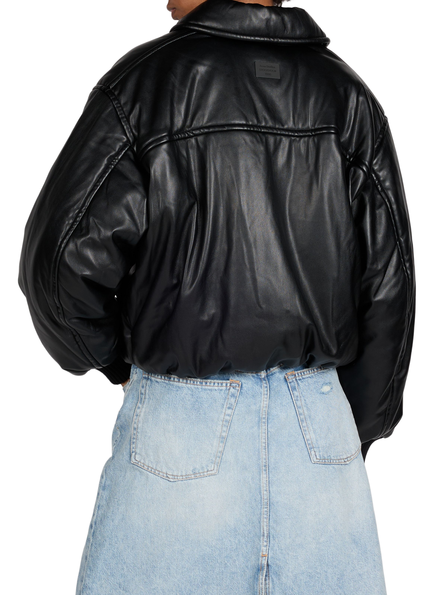 Oversized solid color jacket with classic collar ACNE STUDIOS Black