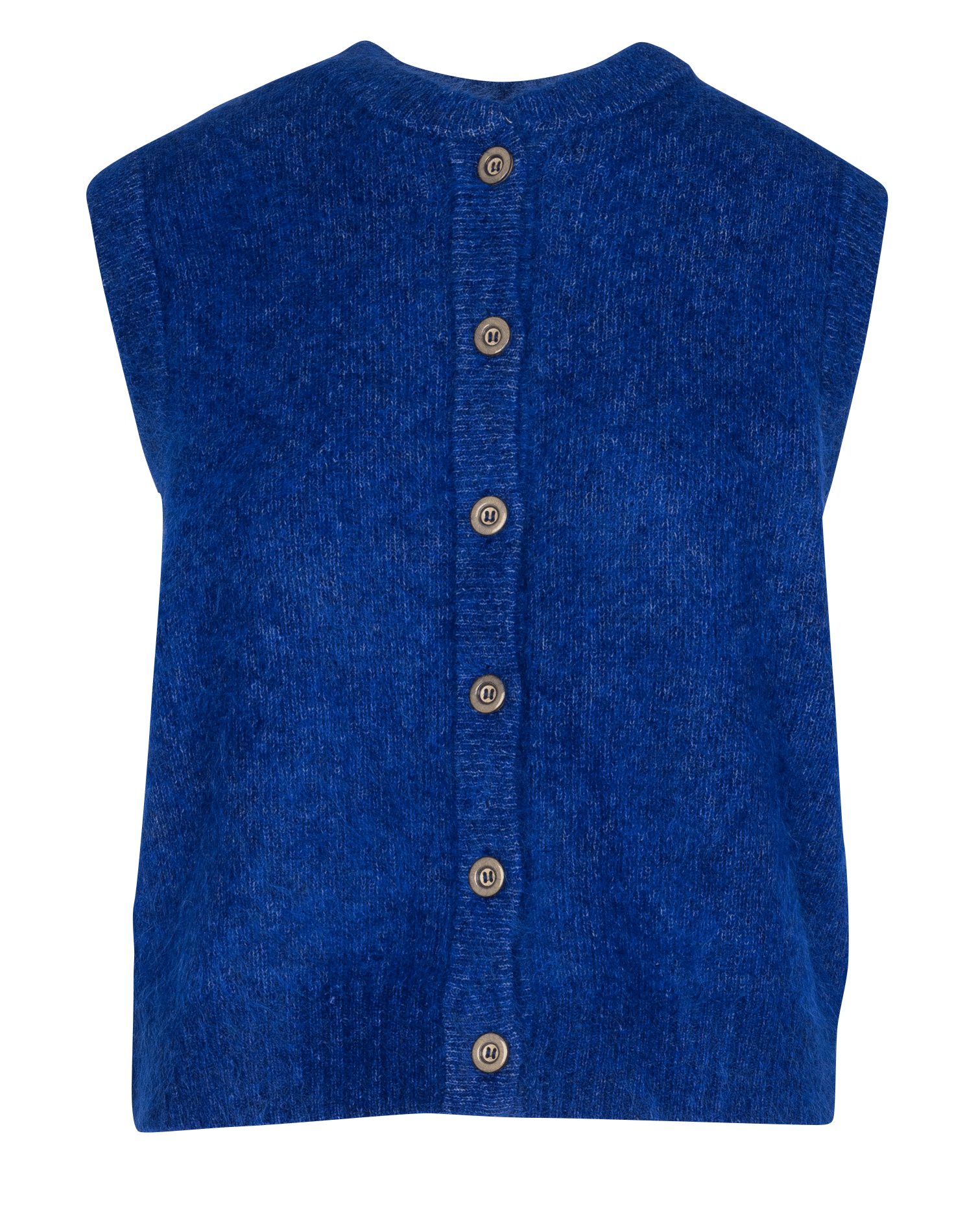 Gilet sans manches ample col rond en mohair mélangé Loulou MAISON 123 Bleu