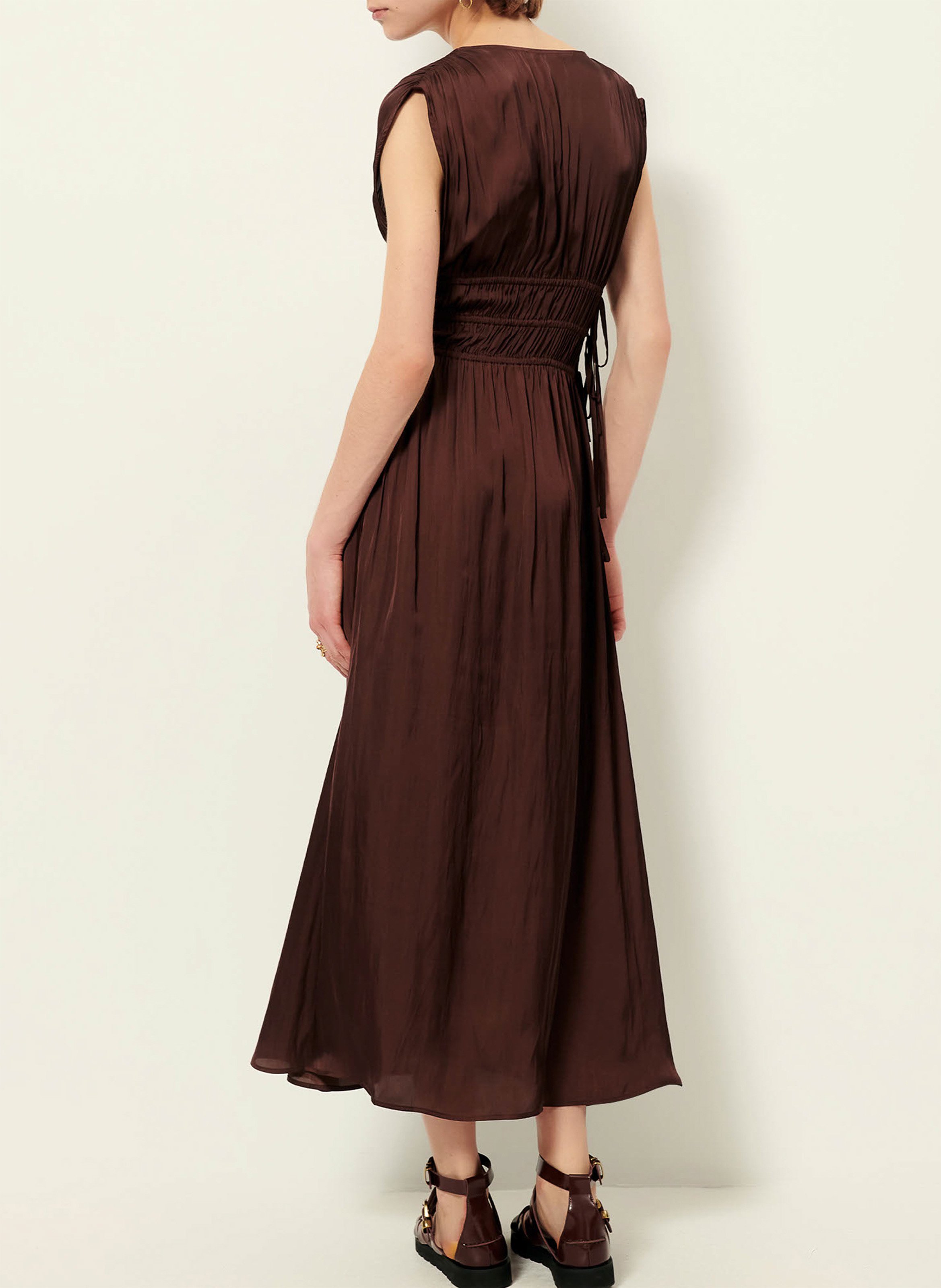 Robe longue sans manches boutonnée prezianni SESSUN Marron